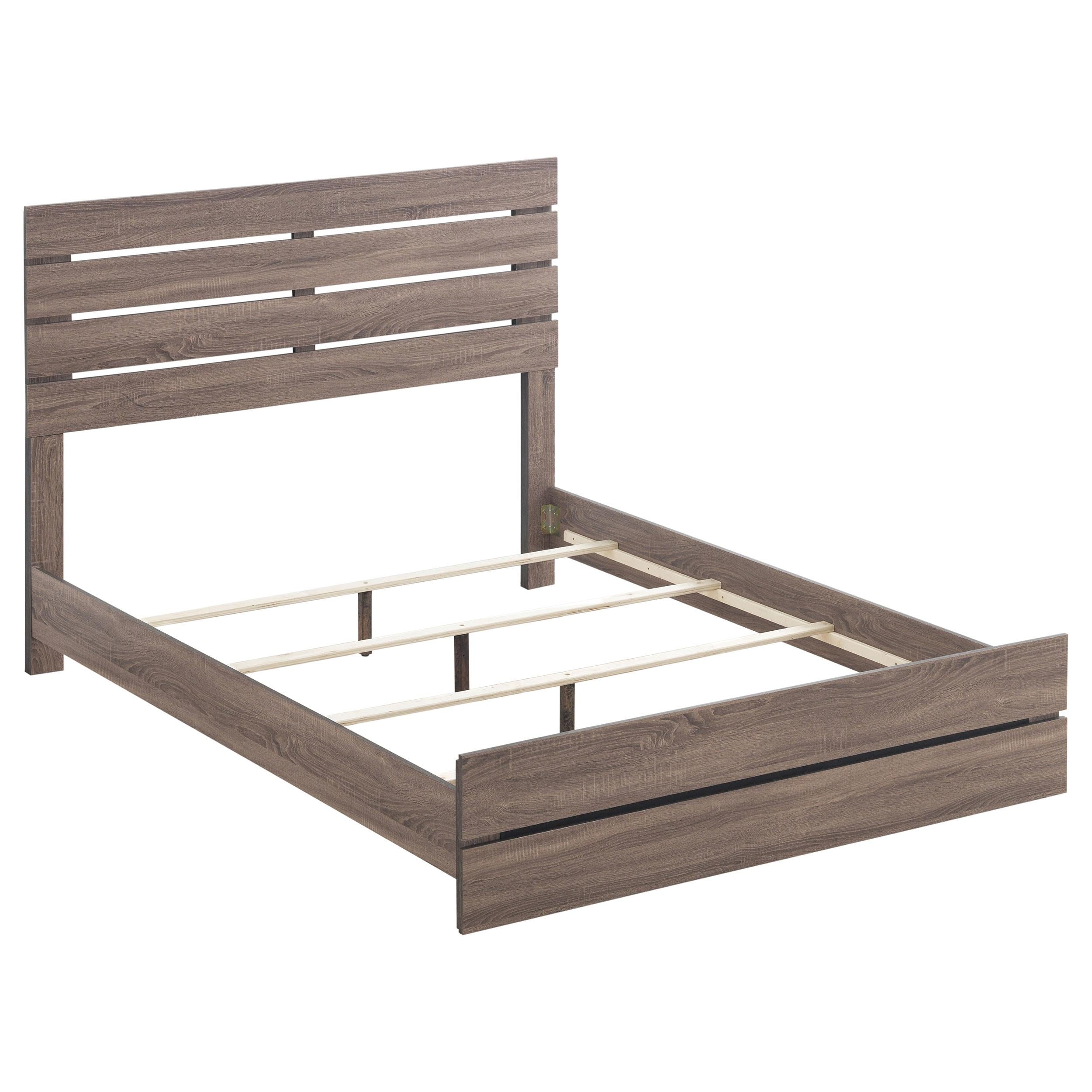 Coaster Furniture Brantford 207041KE Wood Eastern King Panel Bed - Barrel Oak - Image 1
