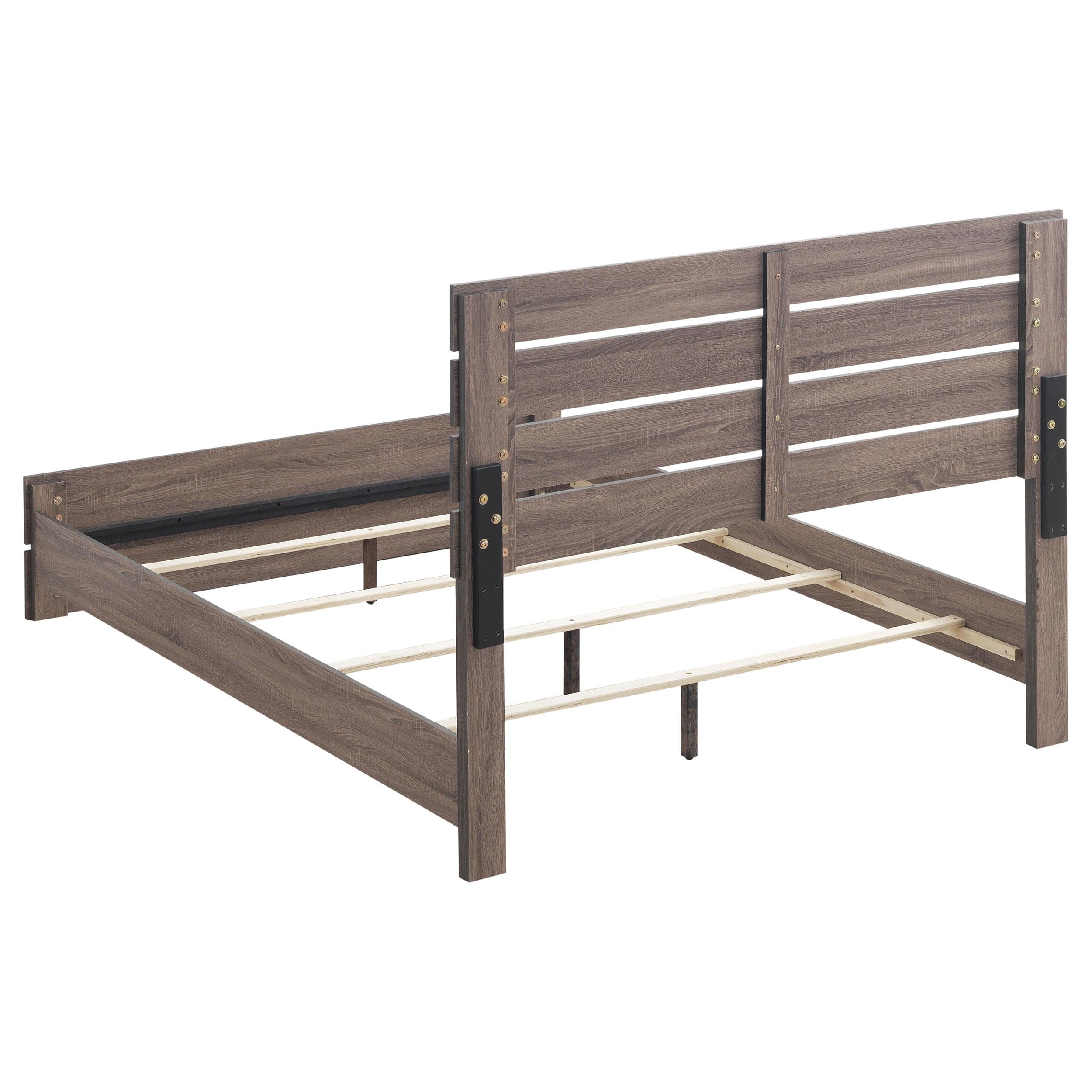 Coaster Furniture Brantford 207041KE Wood Eastern King Panel Bed - Barrel Oak - Image 3
