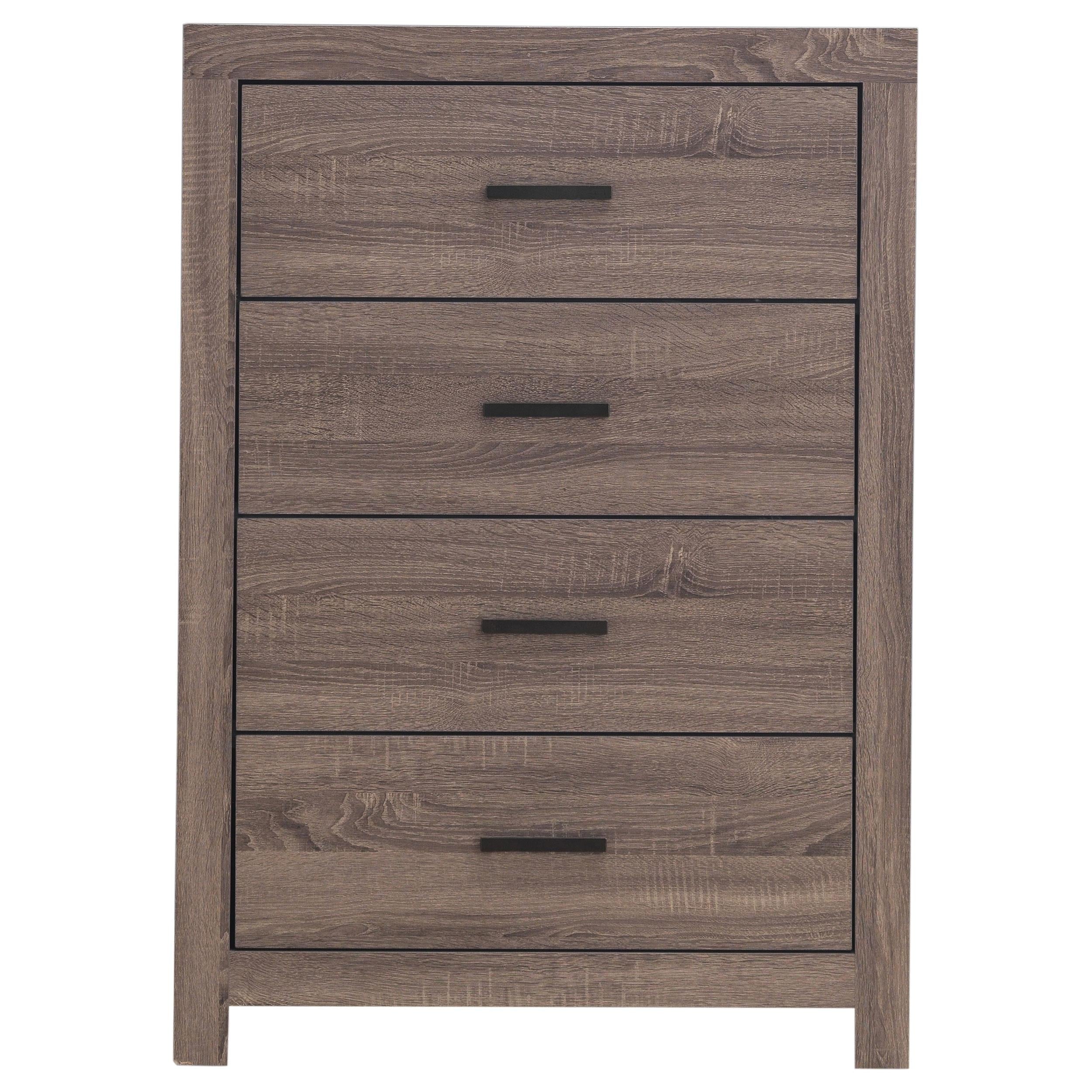 Coaster Furniture Brantford 207045 4-Drawer Bedroom Chest - Barrel Oak - Image 2