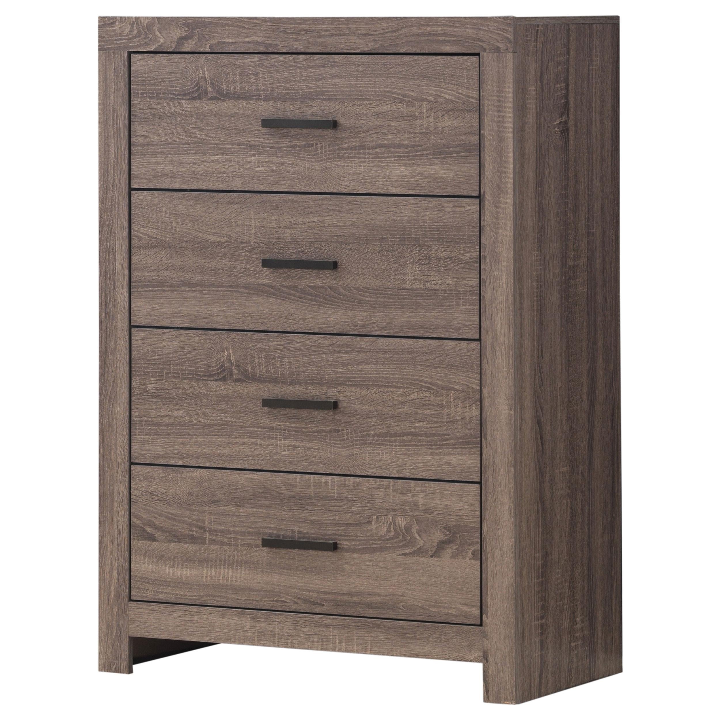 Coaster Furniture Brantford 207045 4-Drawer Bedroom Chest - Barrel Oak - Image 3