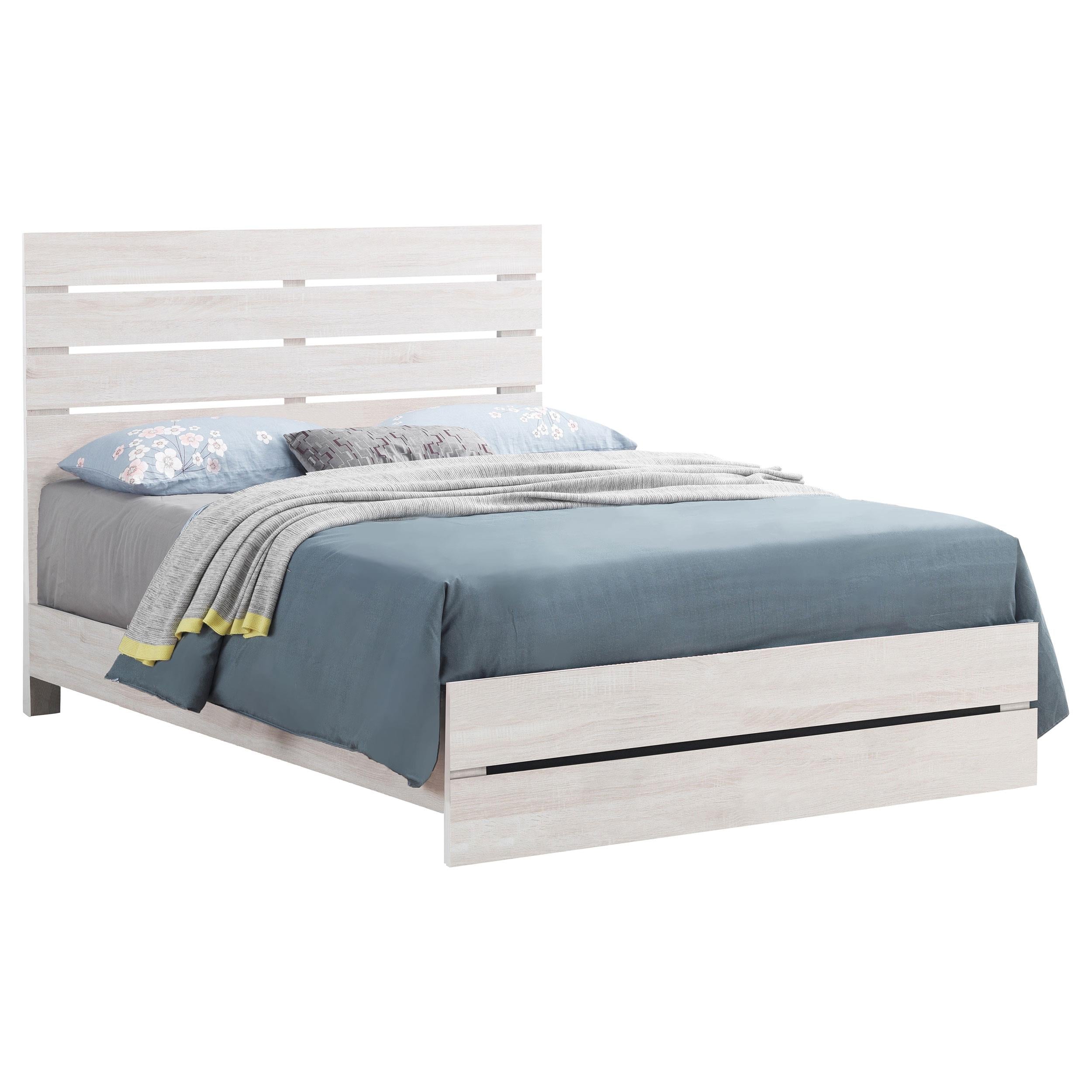 Coaster Furniture Brantford 207051Q Wood Queen Panel Bed - Coastal White - Image 2