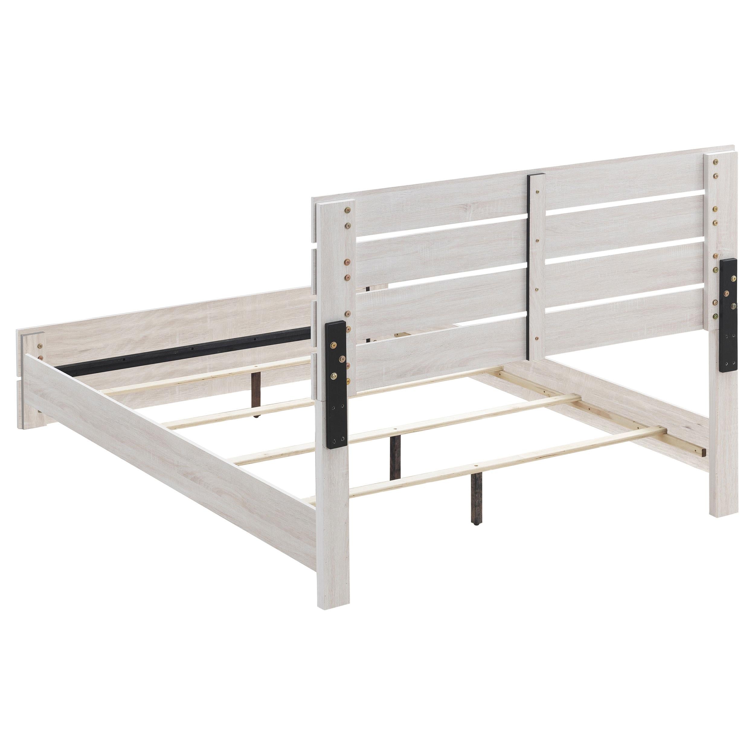 Coaster Furniture Brantford 207051Q Wood Queen Panel Bed - Coastal White - Image 3