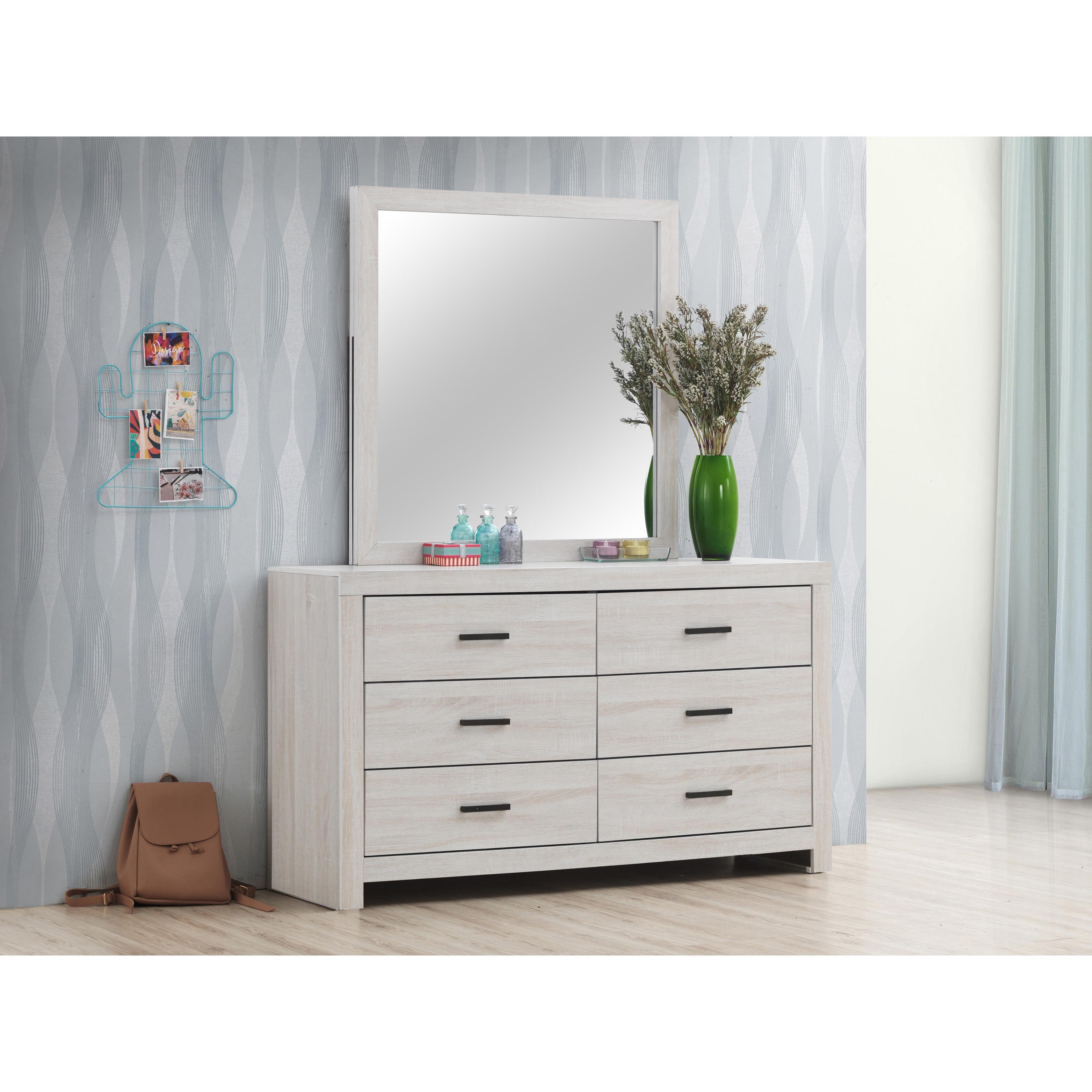 Coaster Furniture Brantford 207054 Dresser Mirror - Coastal White - Image 2