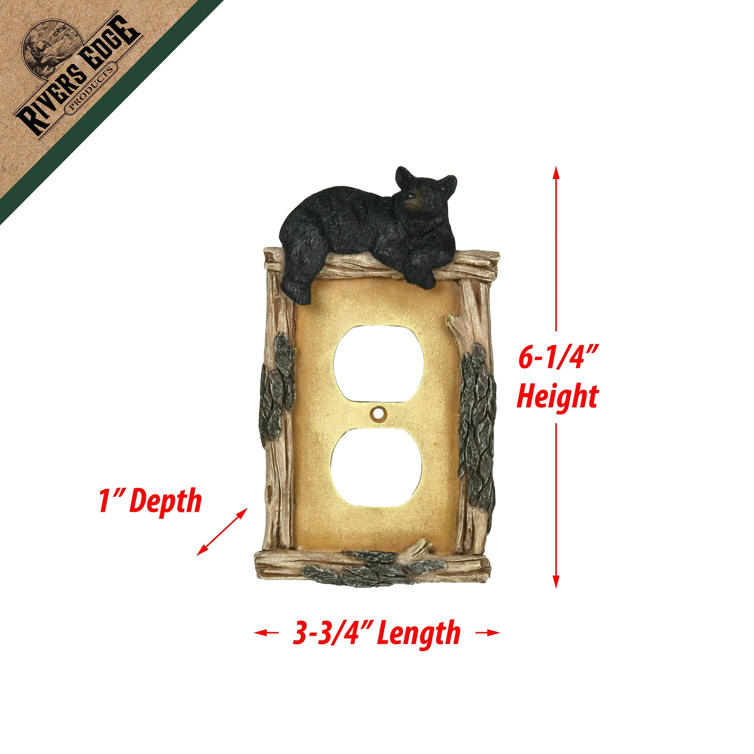 Electrical Cover Plate Single Receptacle-Bear - Image 3