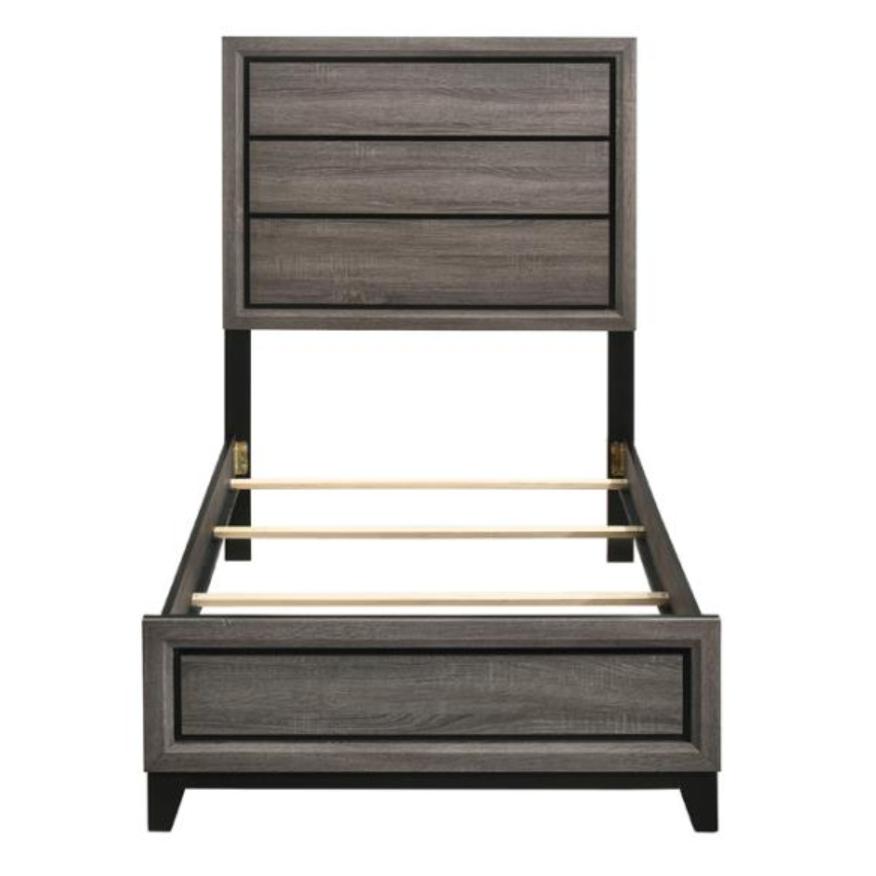 Coaster Furniture Watson 212421T Wood Twin Panel Bed - Grey Oak - Image 3