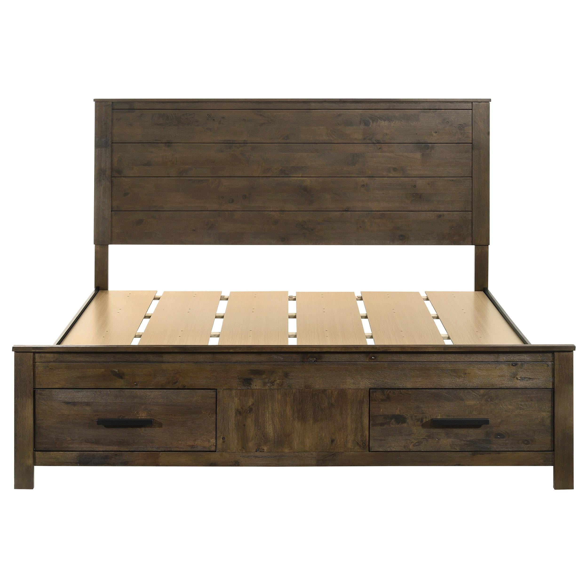 Coaster Furniture Woodmont 222631KE Eastern King Storage Bed - Rustic Golden Brown - Image 3