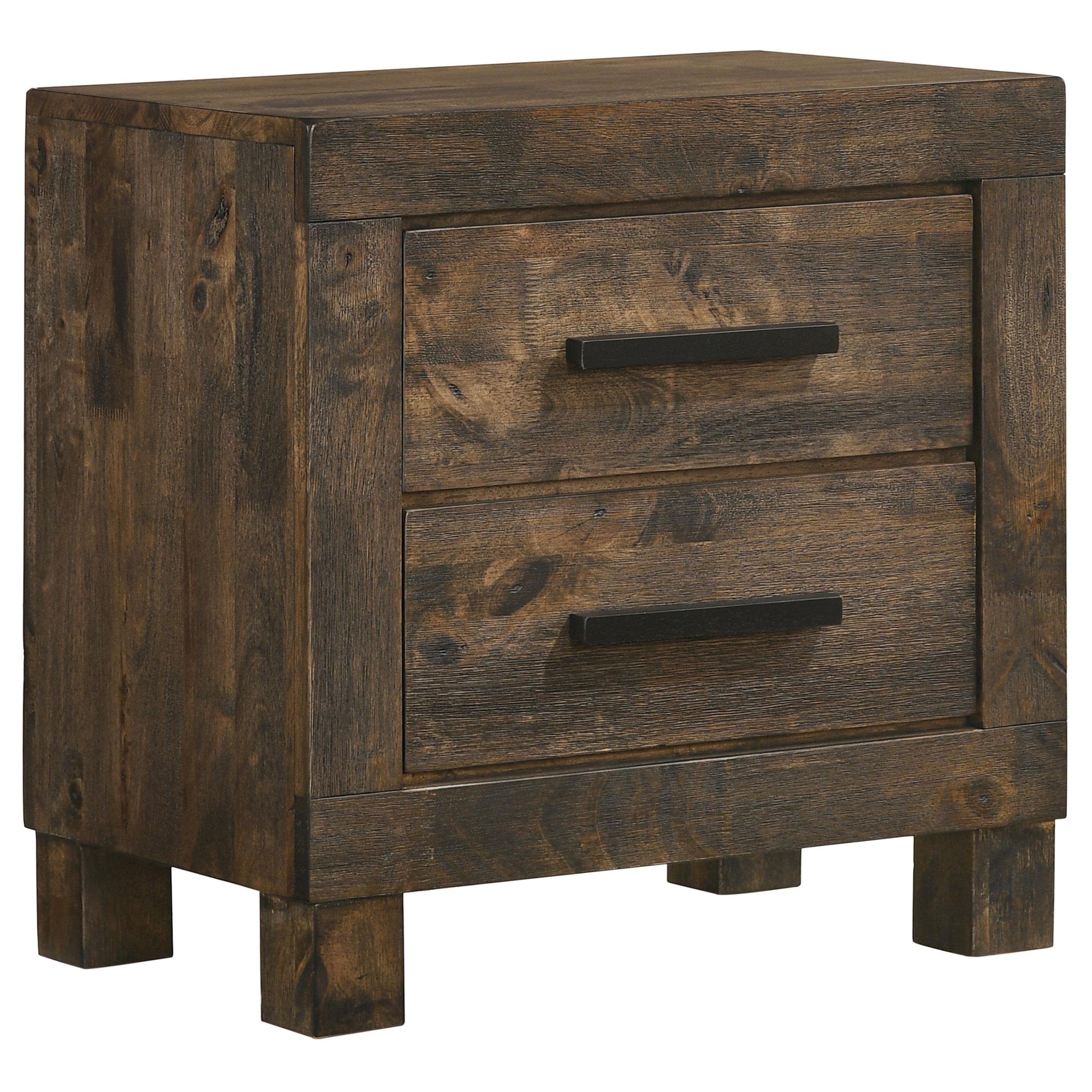 Coaster Furniture Woodmont 222632 2-Drawer Nightstand – Rustic Golden Brown