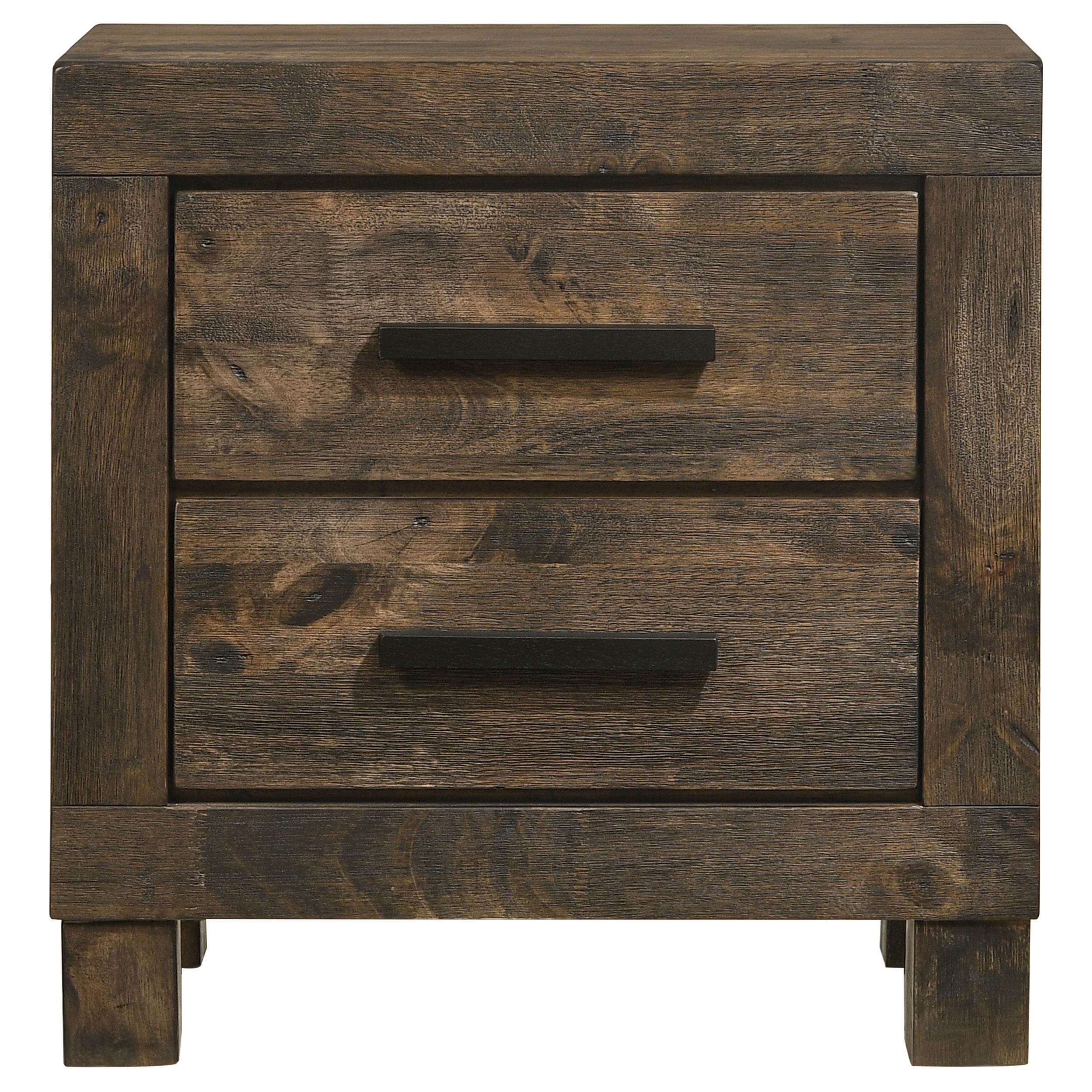 Coaster Furniture Woodmont 222632 2-Drawer Nightstand - Rustic Golden Brown - Image 2