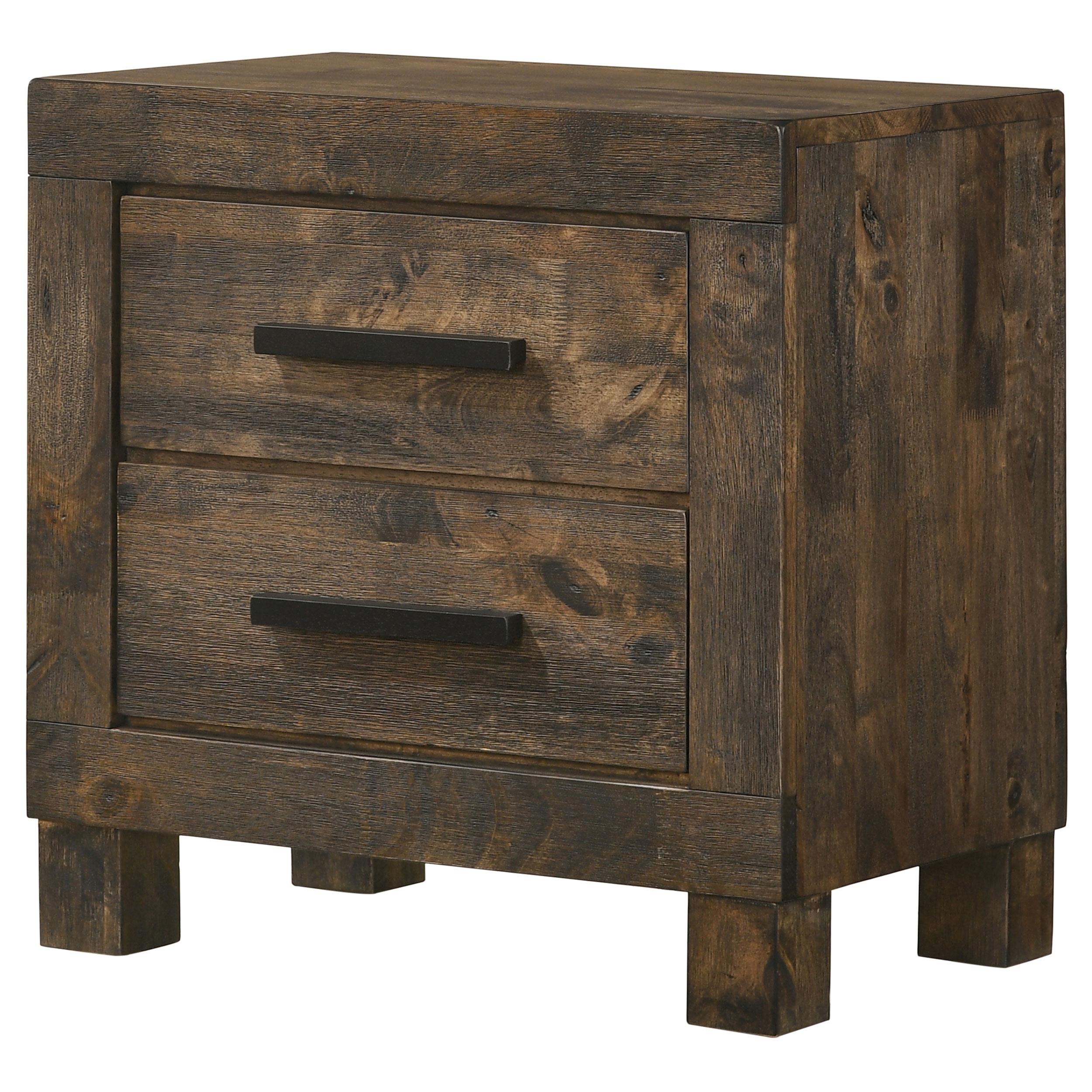Coaster Furniture Woodmont 222632 2-Drawer Nightstand - Rustic Golden Brown - Image 3