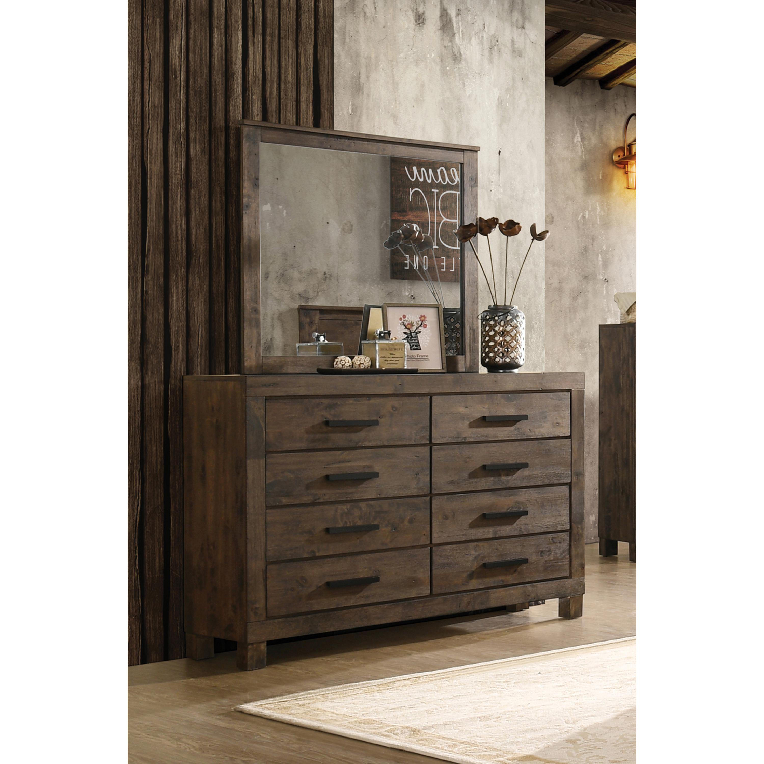Coaster Furniture Woodmont 222634 Dresser Mirror - Rustic Golden Brown - Image 2