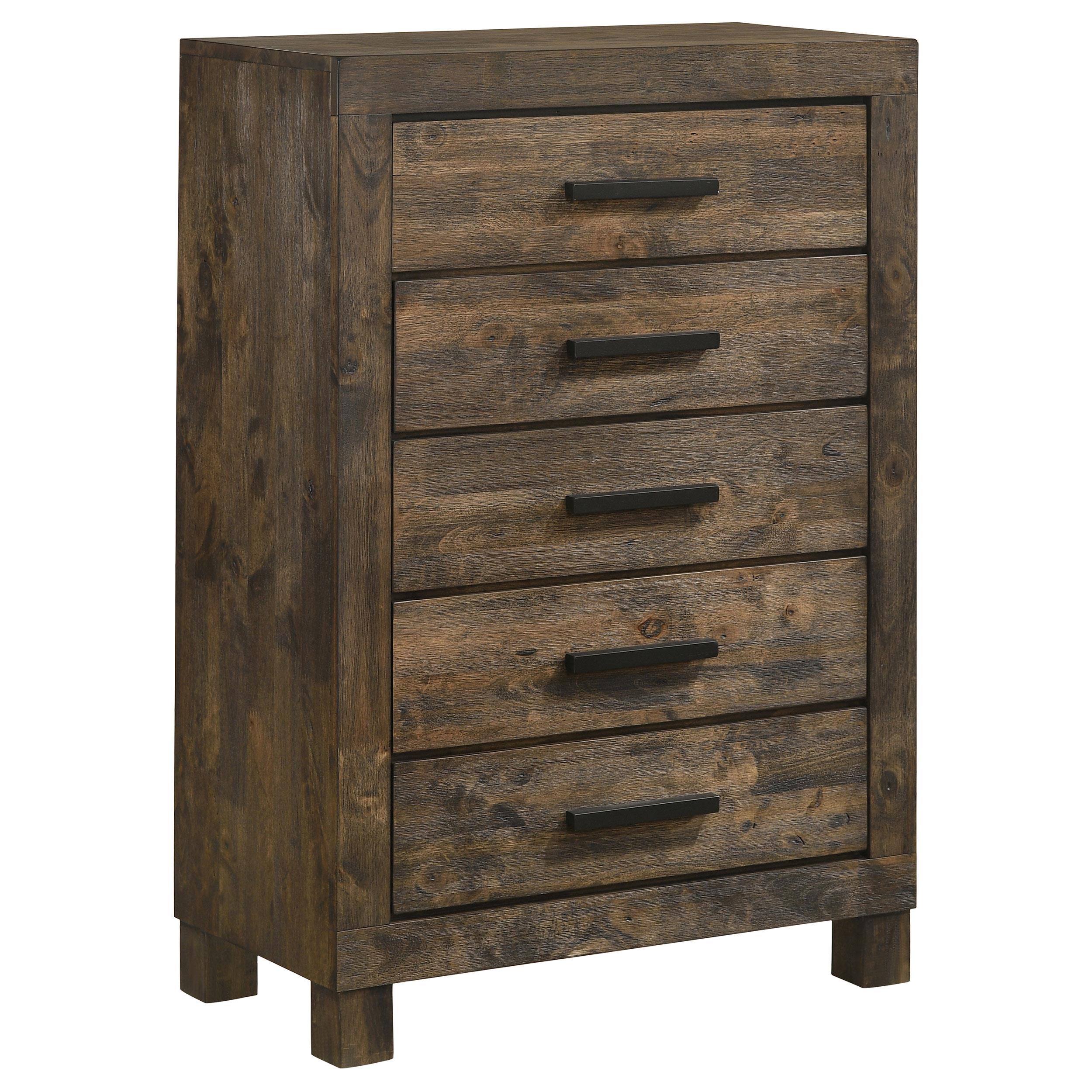 Coaster Furniture Woodmont 222635 5-Drawer Bedroom Chest - Rustic Golden Brown - Image 1
