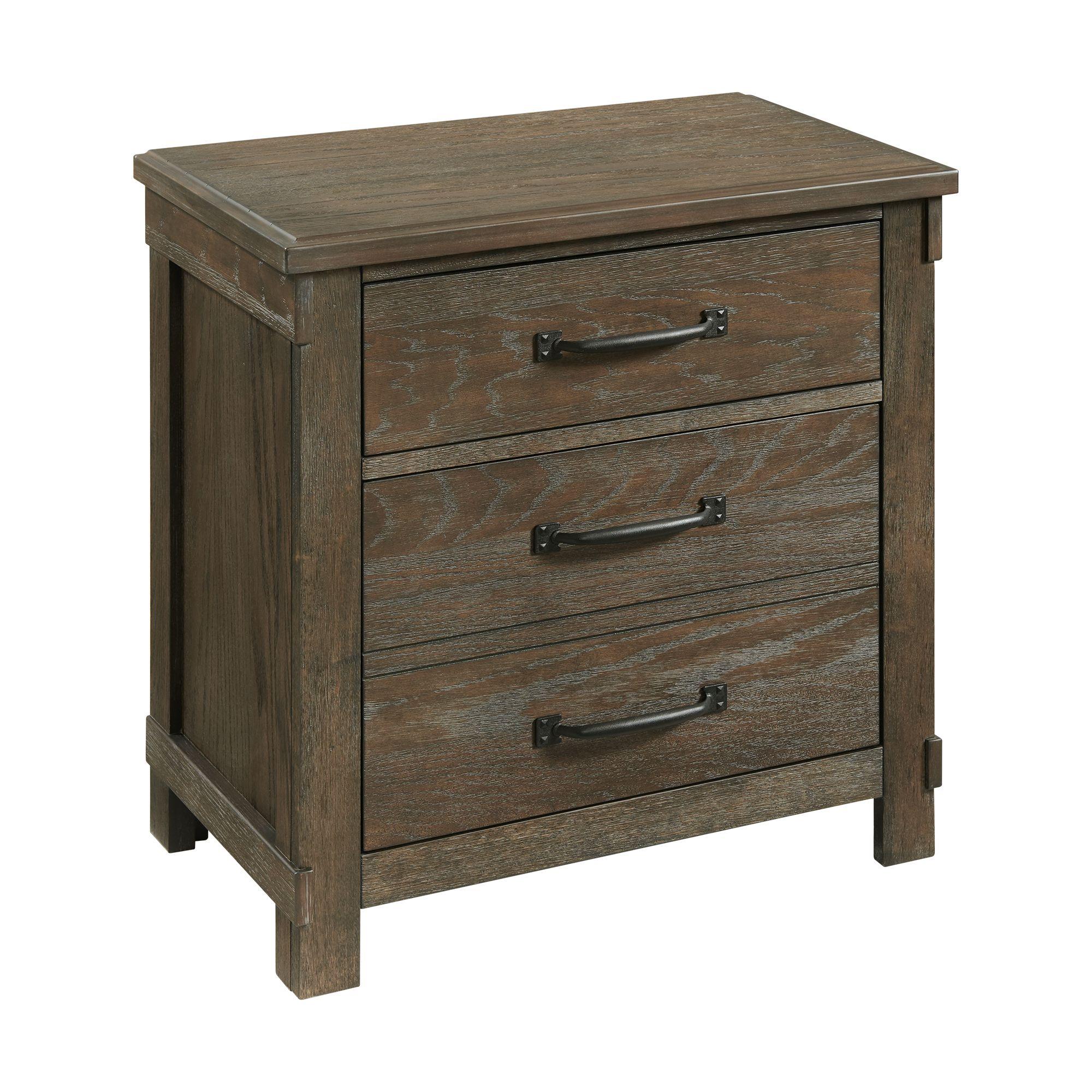 Elements International Scott SC300NS Nightstand with USB Ports – Walnut