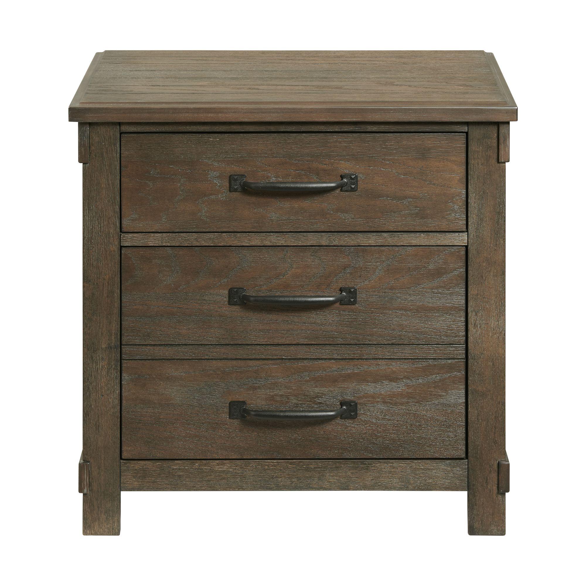 Elements International Scott SC300NS Nightstand with USB Ports - Walnut - Image 2
