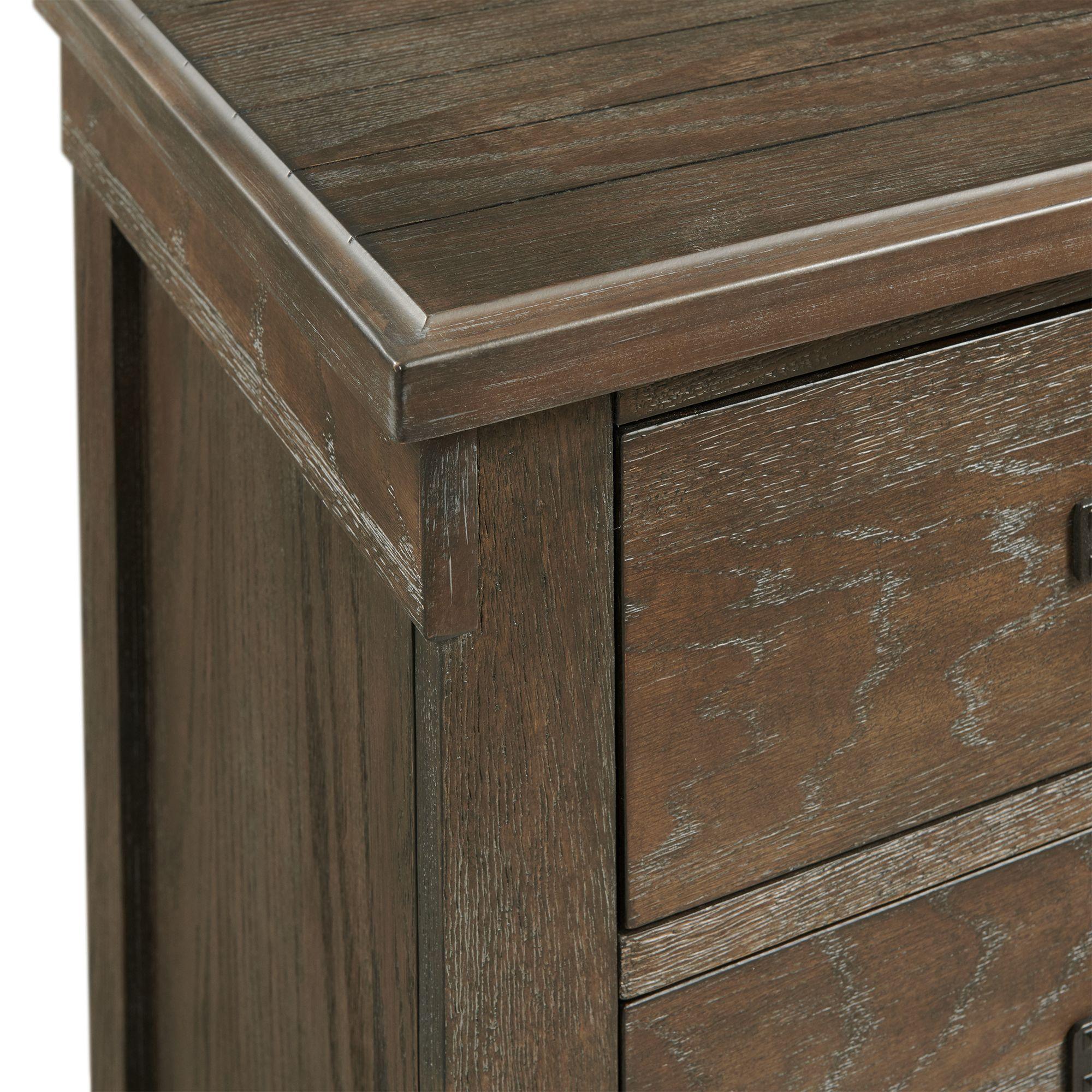 Elements International Scott SC300NS Nightstand with USB Ports - Walnut - Image 3