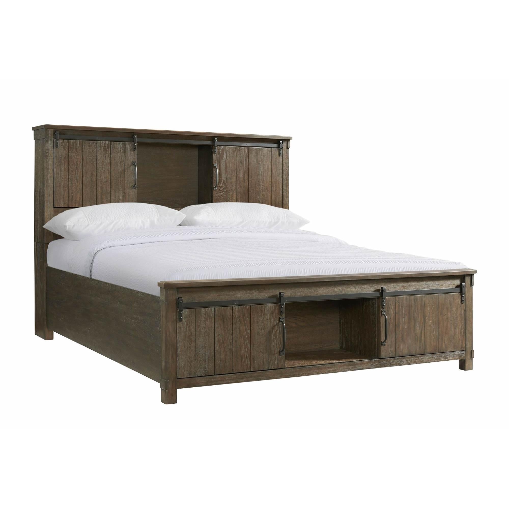 Elements International Scott SC370KB King Platform Storage Bed - Walnut - Image 1