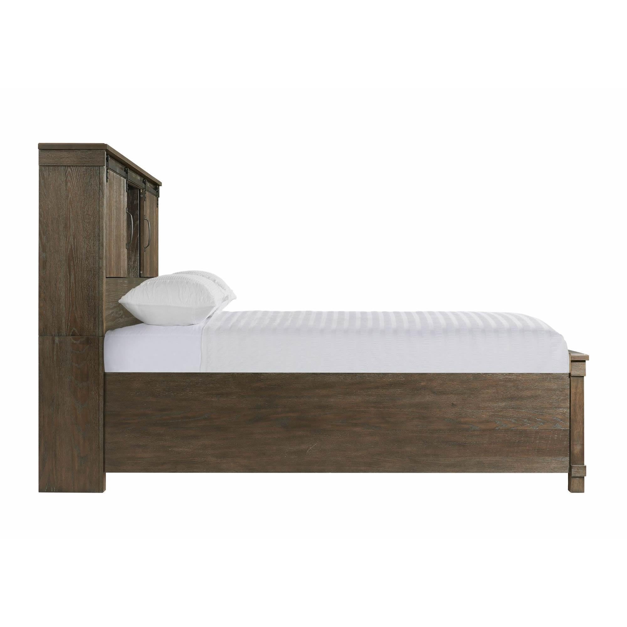 Elements International Scott SC370KB King Platform Storage Bed - Walnut - Image 3