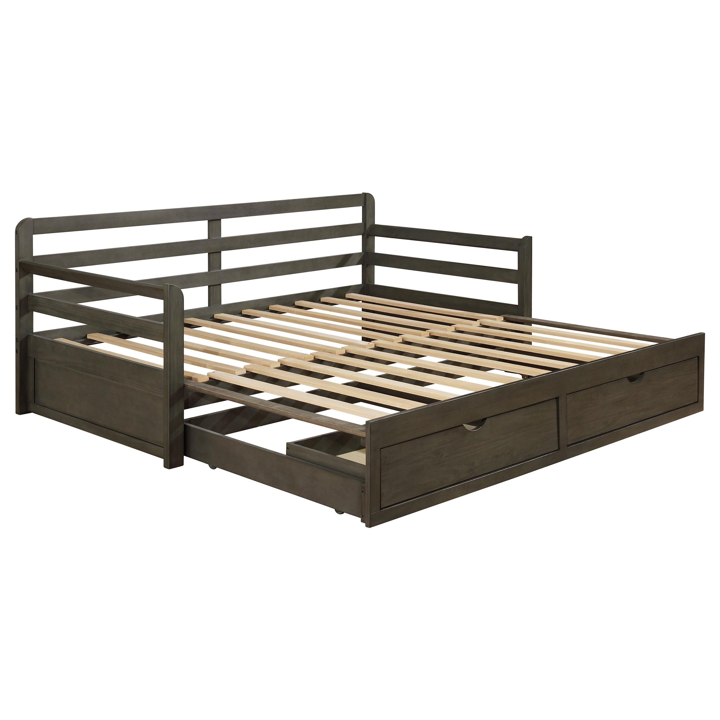 Coaster Furniture Sorrento 305706 2-Drawer Twin XL Daybed with Extension Trundle - Grey - Image 2
