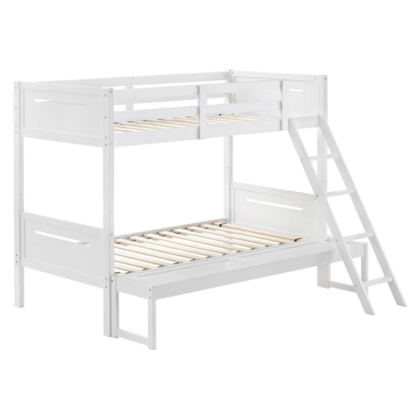 Coaster Furniture Littleton 405052WHT Wood Twin Over Full Bunk Bed - White - Image 1