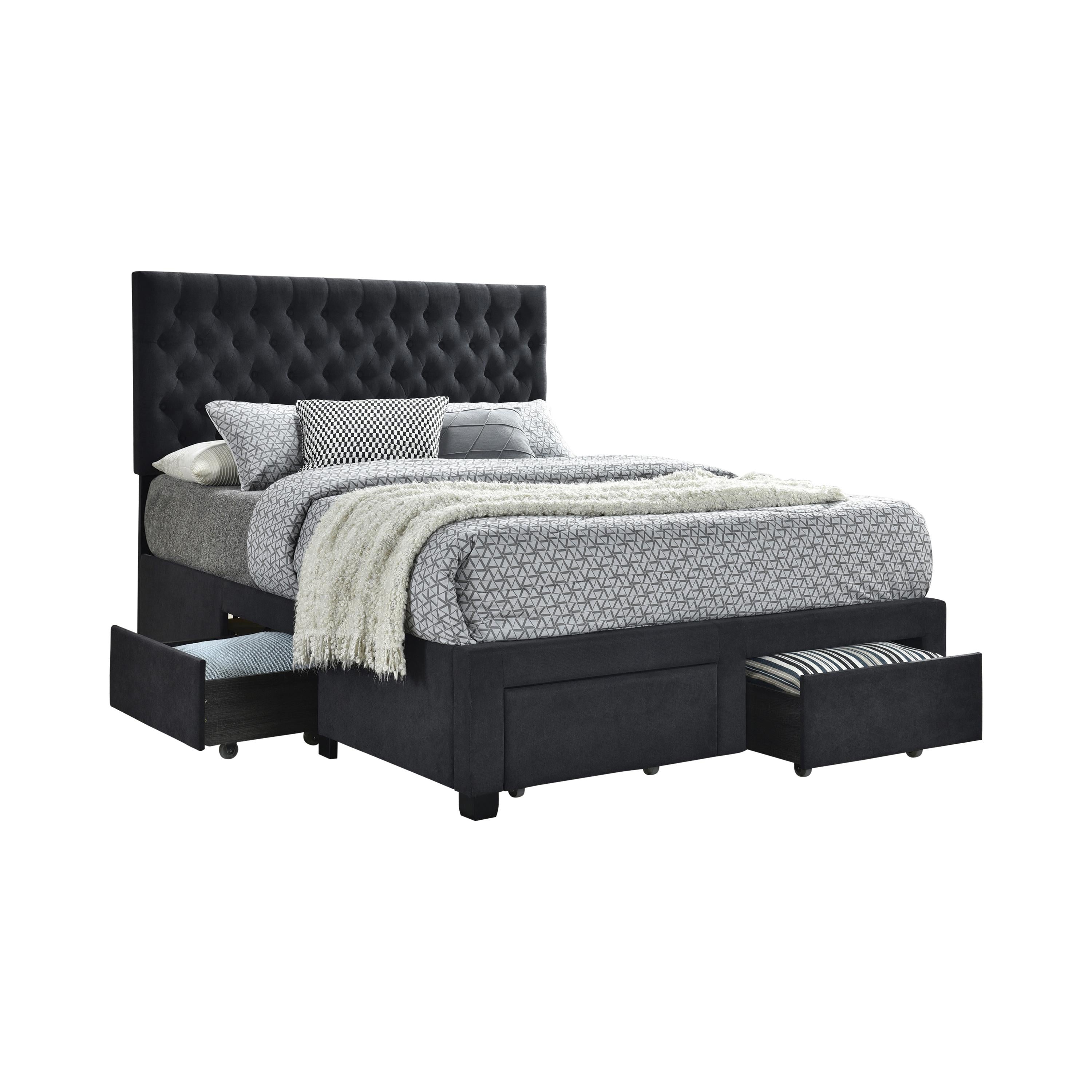 Coaster Furniture Soledad 305877KE Upholstered Eastern King Storage Panel Bed - Grey - Image 1