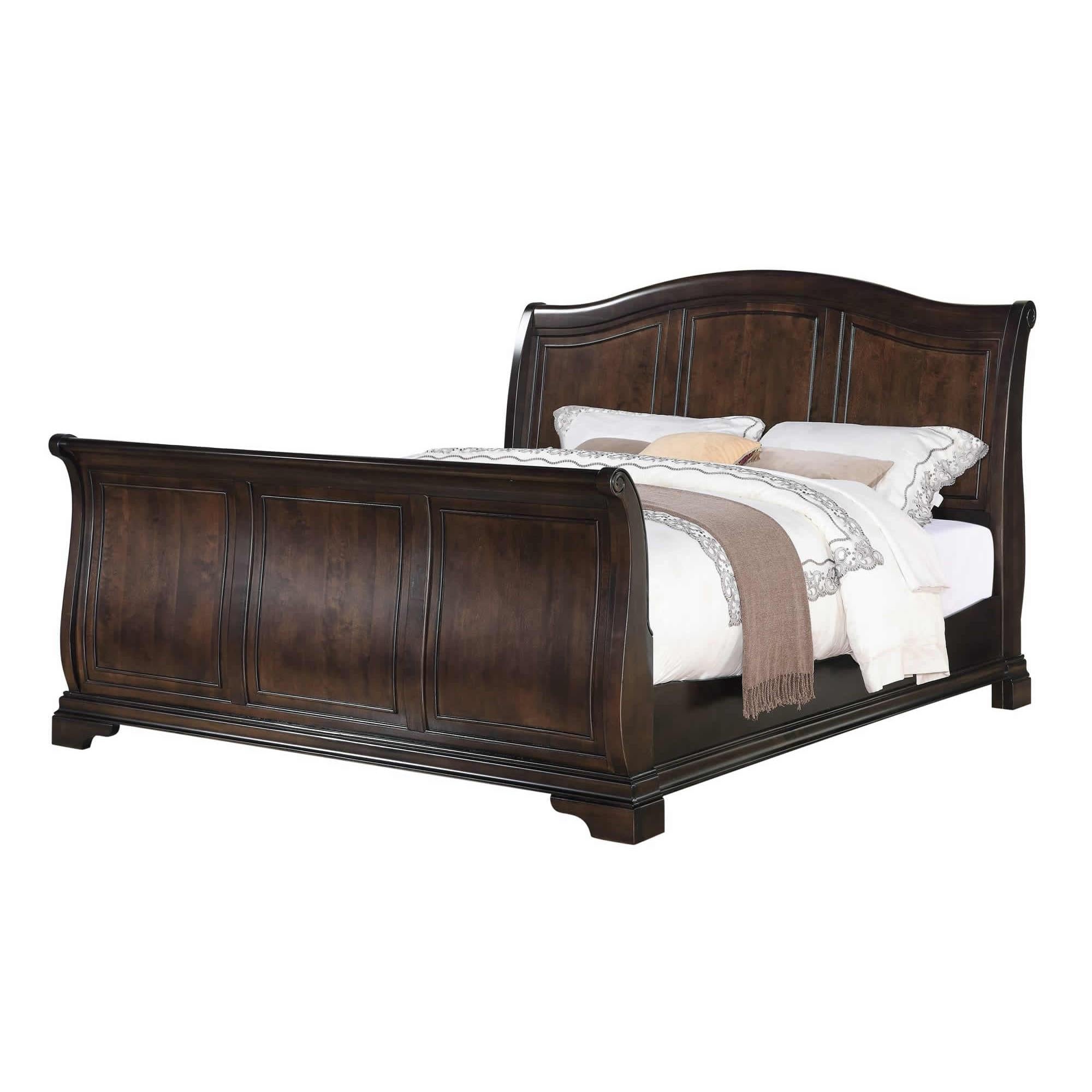 Elements International Cameron CM750QSB Queen Sleigh Bed - Cherry - Image 1