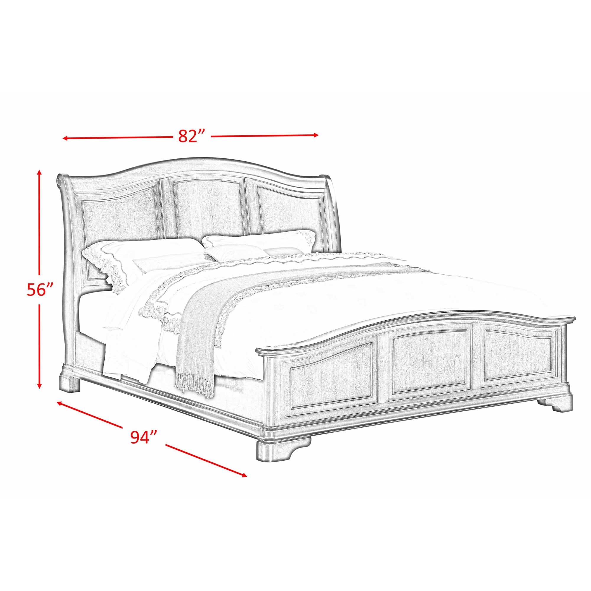 Elements International Cameron CM750KB King Panel Bed - Cherry - Image 3