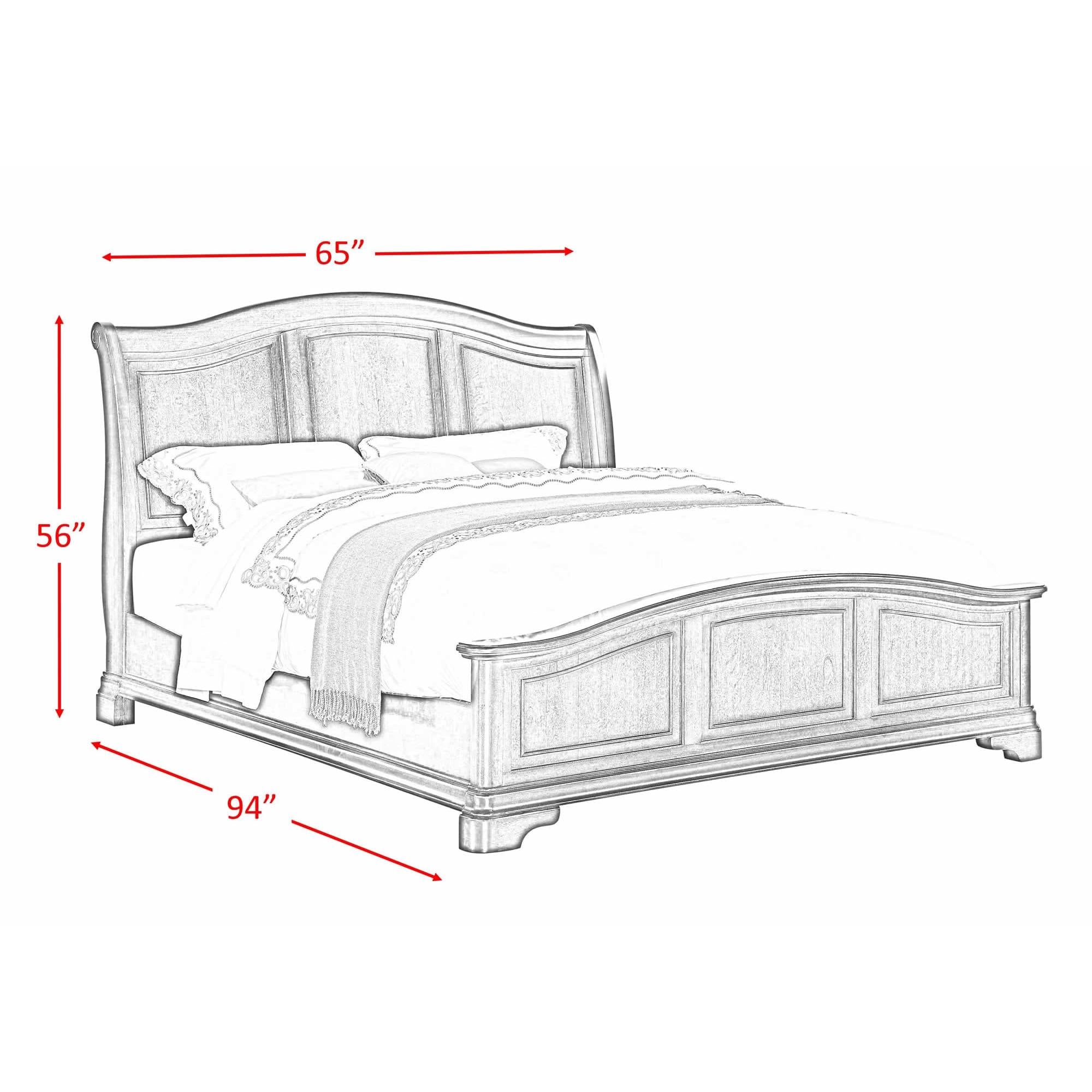 Elements International Cameron CM750QB Queen Panel Bed - Cherry - Image 3