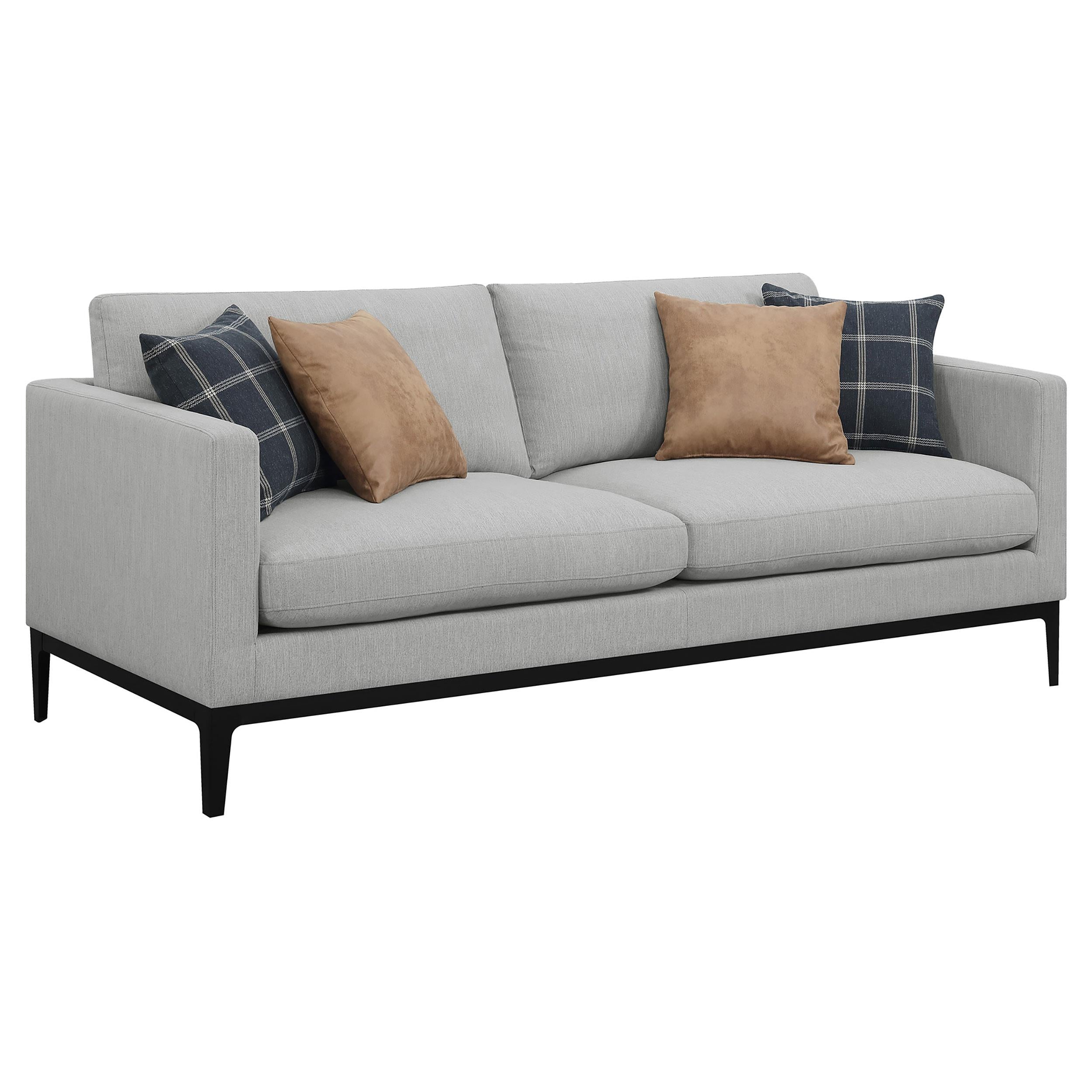Coaster Furniture Apperson 508681 Upholstered Track Arm Sofa – Light Grey
