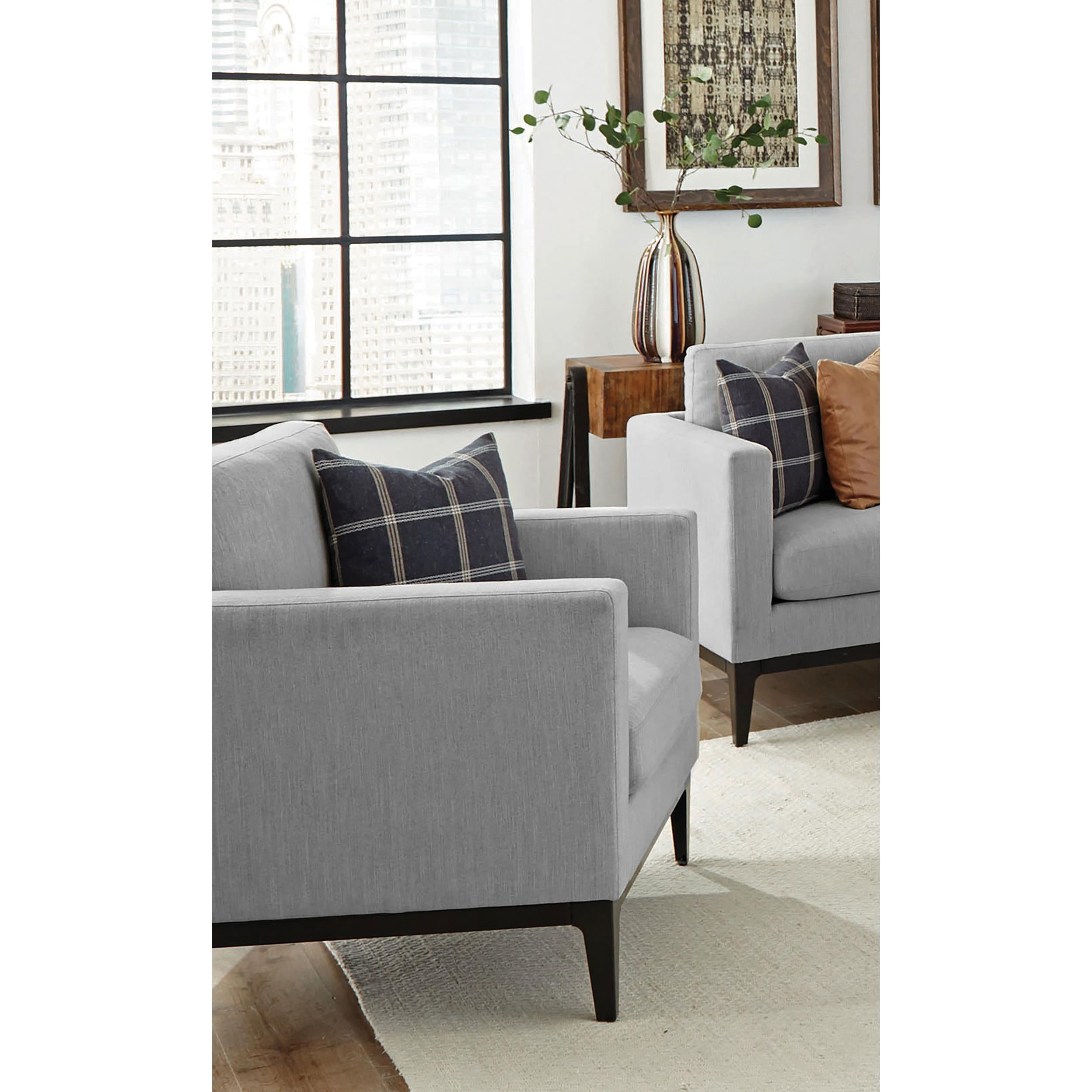Coaster Furniture Apperson 508683 Upholstered Track Arm Accent Chair – Light Grey