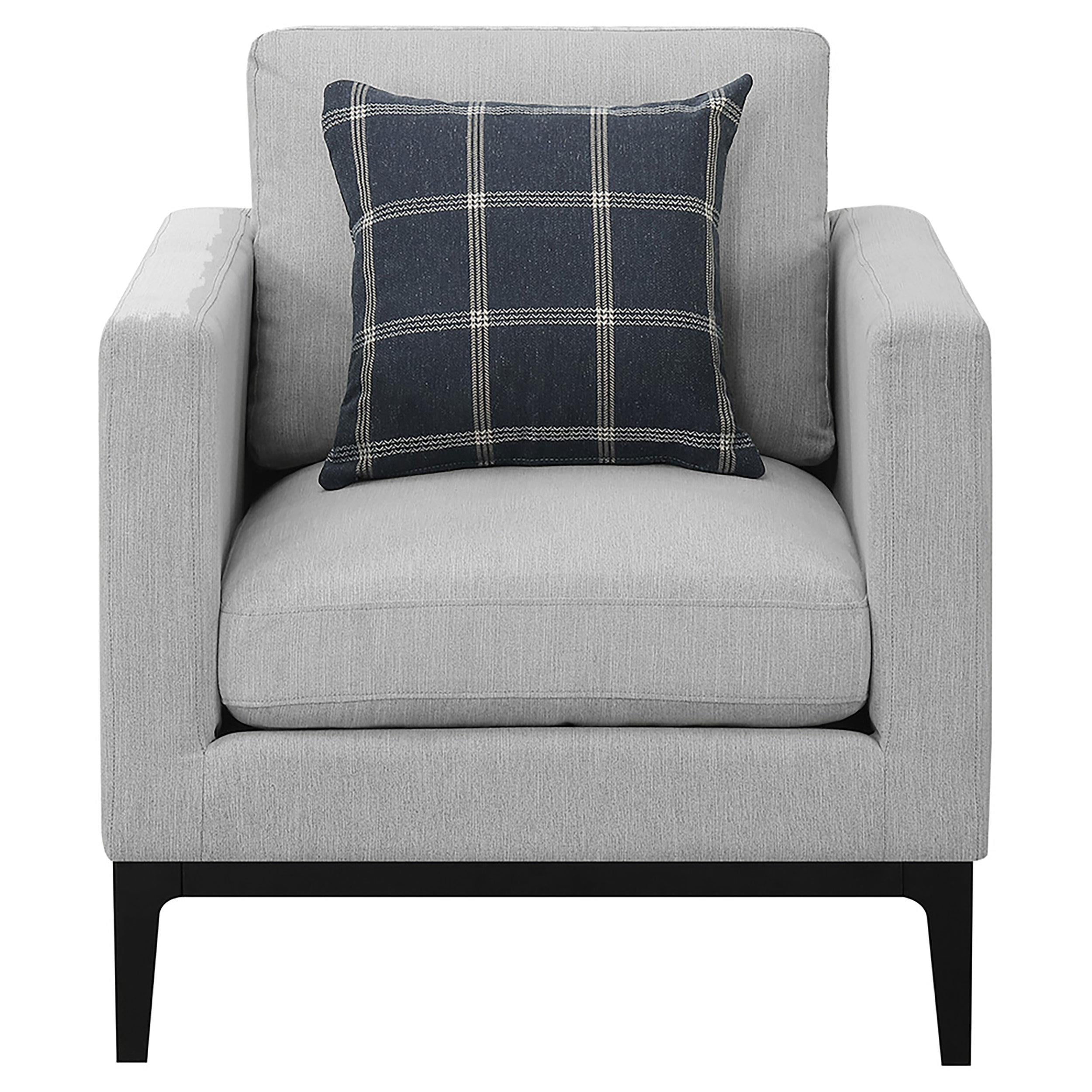 Coaster Furniture Apperson 508683 Upholstered Track Arm Accent Chair - Light Grey - Image 3
