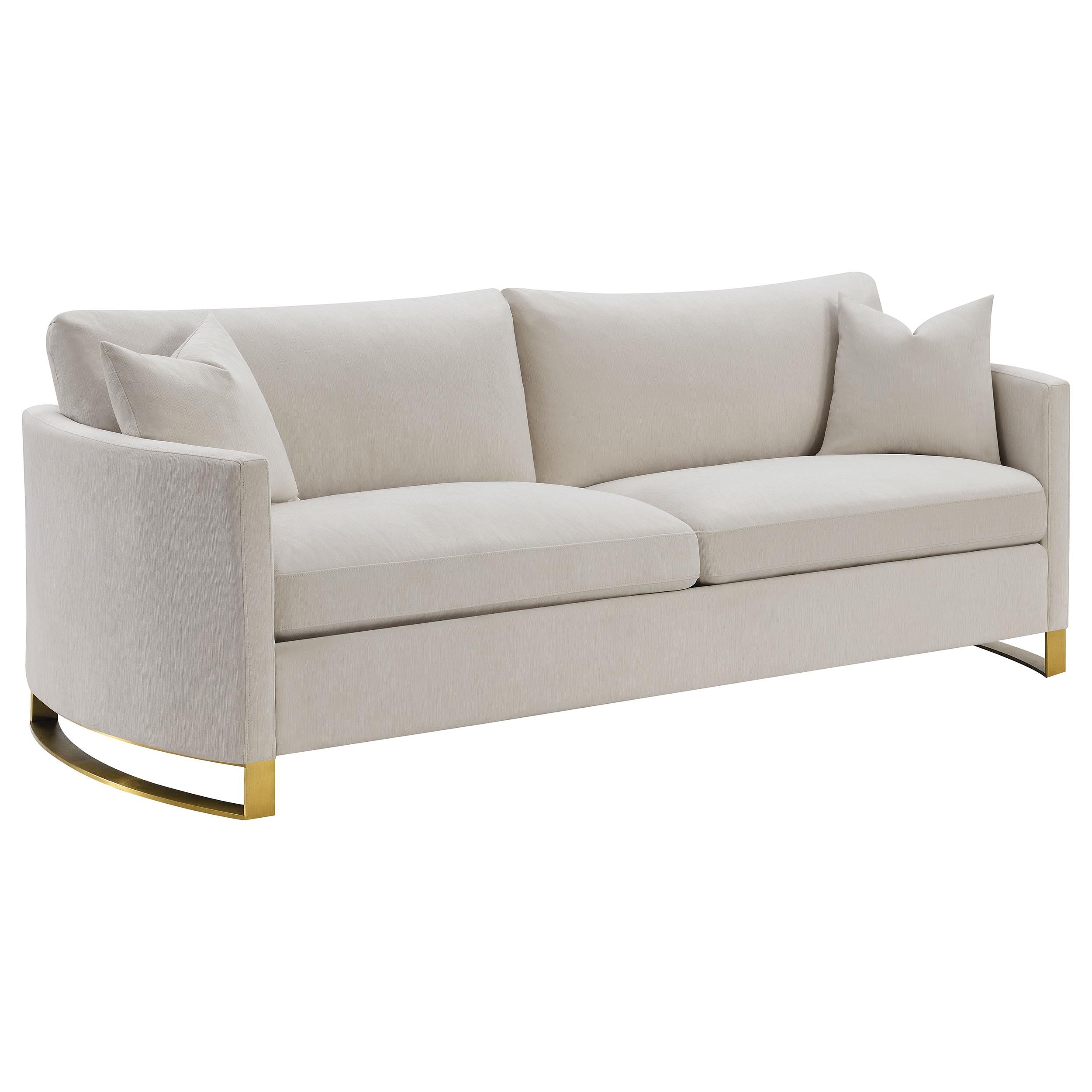 Coaster Furniture Corliss 508821 Upholstered Curved Track Arm Sofa - Beige - Image 1