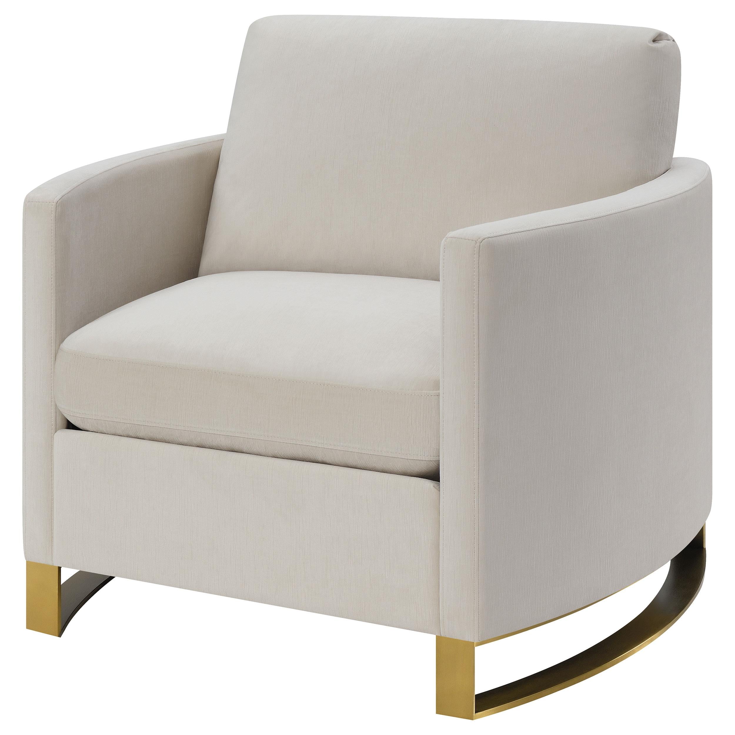 Coaster Furniture Corliss 508823 Upholstered Curved Track Arm Chair - Beige - Image 3