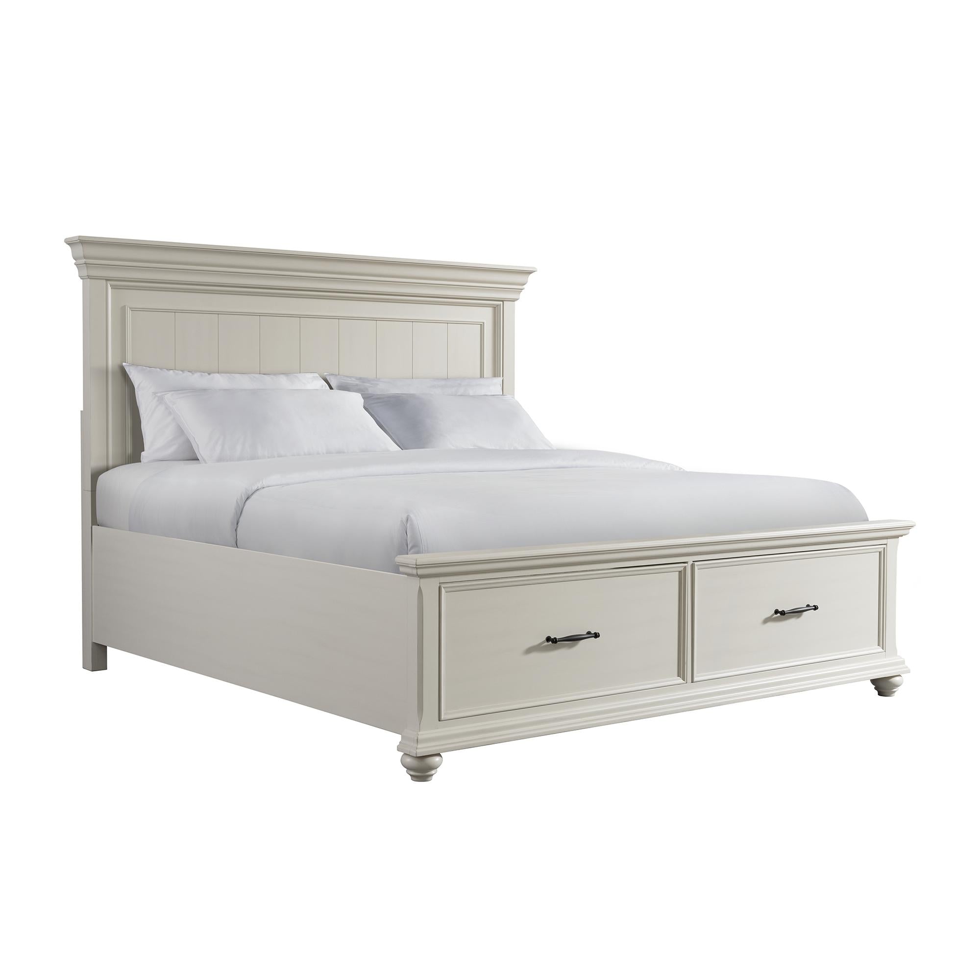 Elements International Slater SR650KB King Platform Storage Bed - White - Image 1