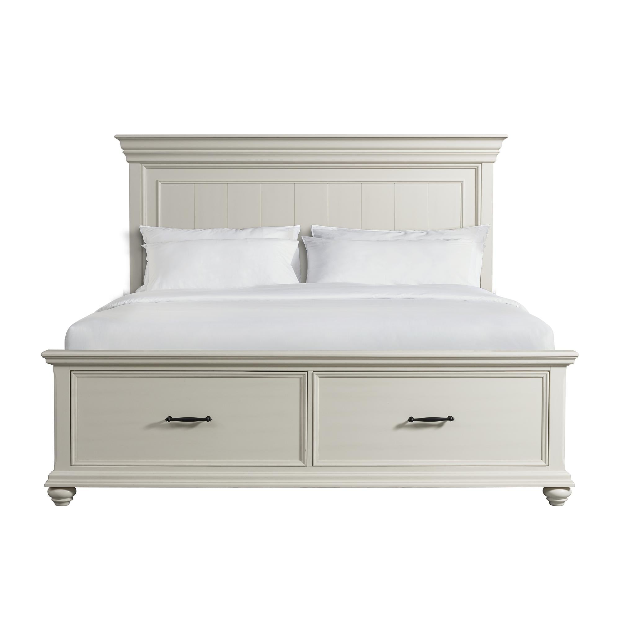 Elements International Slater SR650KB King Platform Storage Bed - White - Image 2