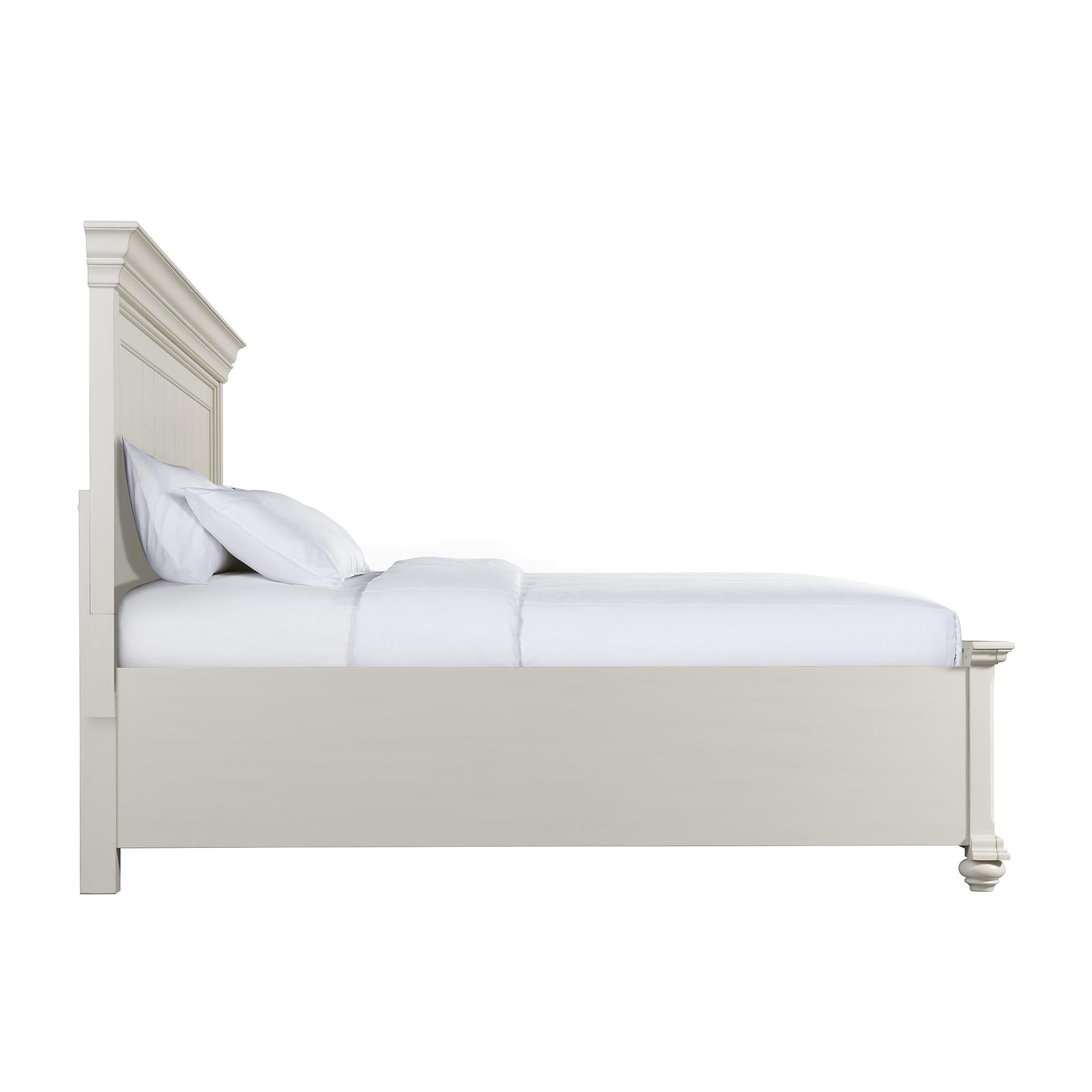 Elements International Slater SR650KB King Platform Storage Bed - White - Image 3