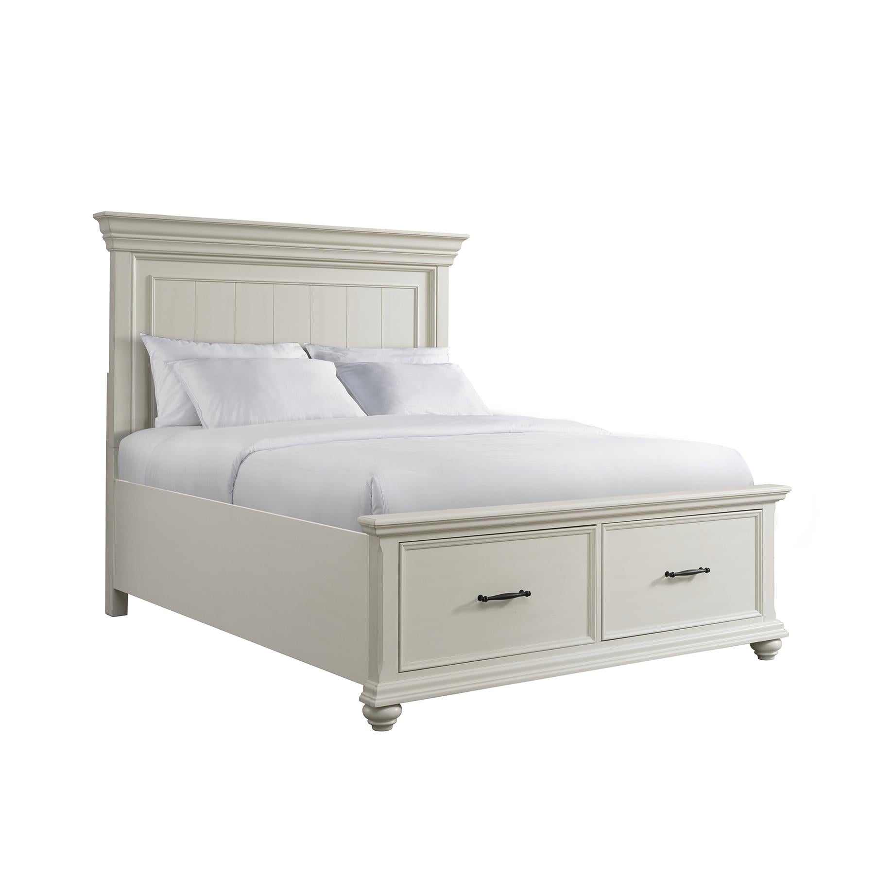 Elements International Slater SR650QB Queen Platform Storage Bed - White - Image 1