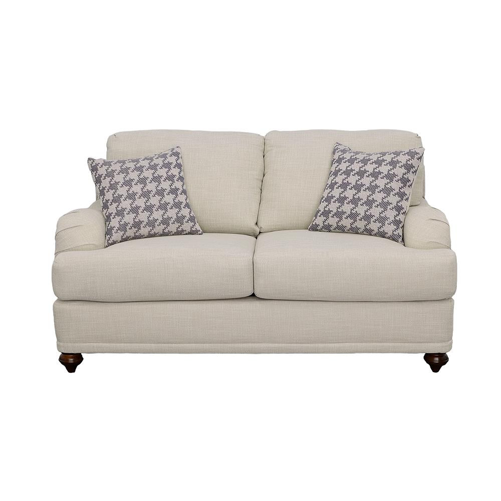Coaster Furniture Glenn 511092 Upholstered English Arm Loveseat - Light Grey and Blue - Image 2