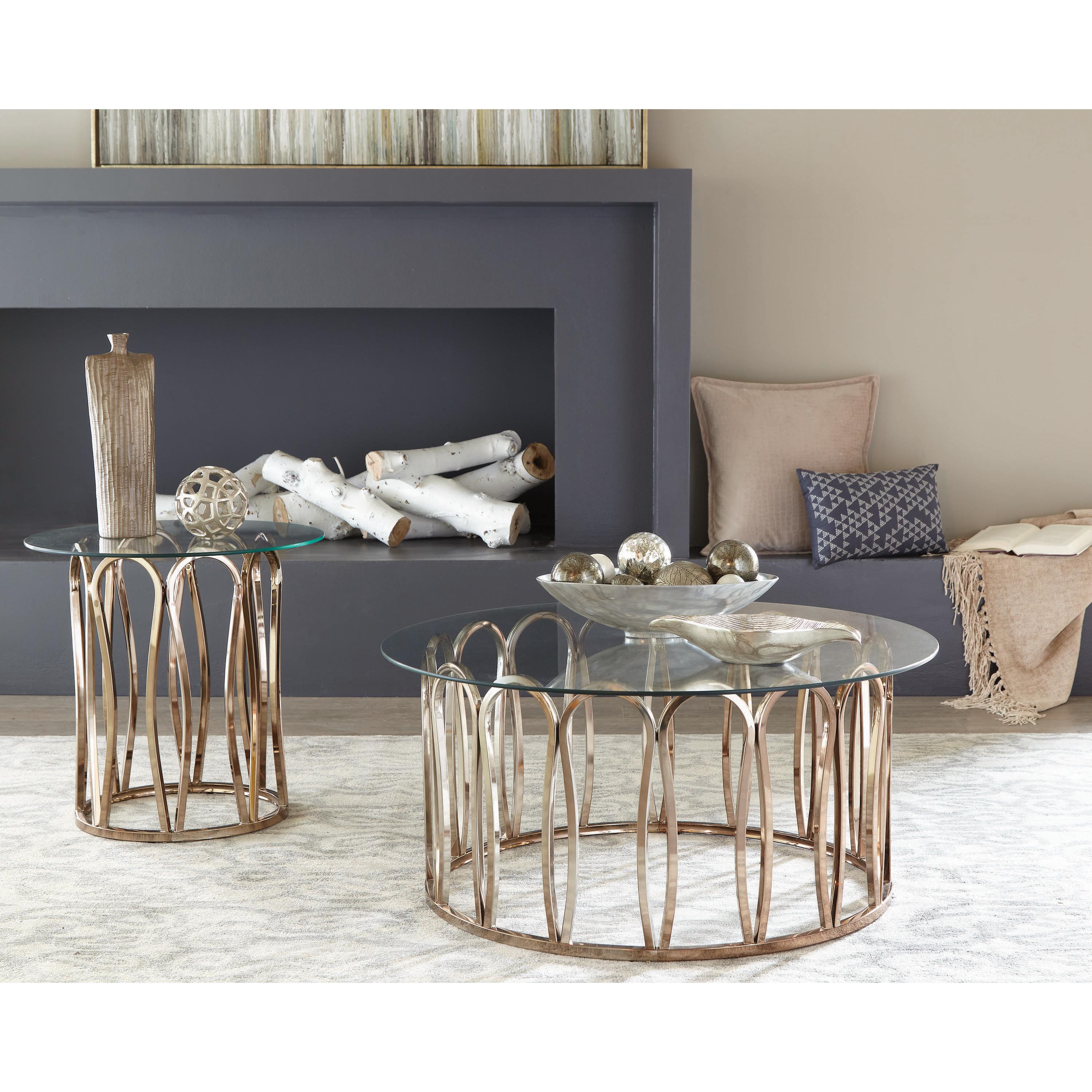 Coaster Furniture Monett 708058 Round Glass Top Coffee Table - Chocolate Chrome - Image 3