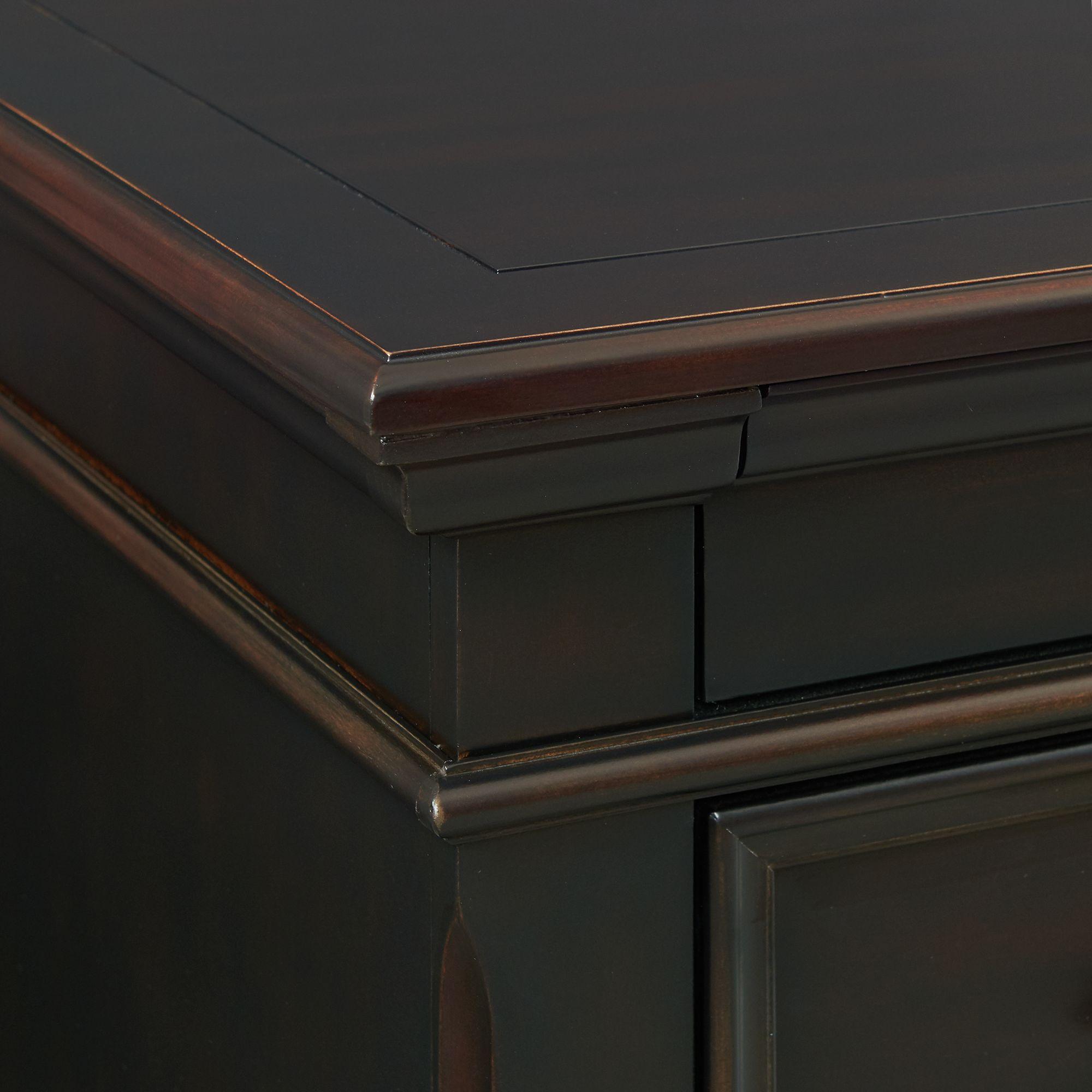 Elements International Slater SR800NS 3-Drawer Nightstand with USB Ports - Black - Image 3