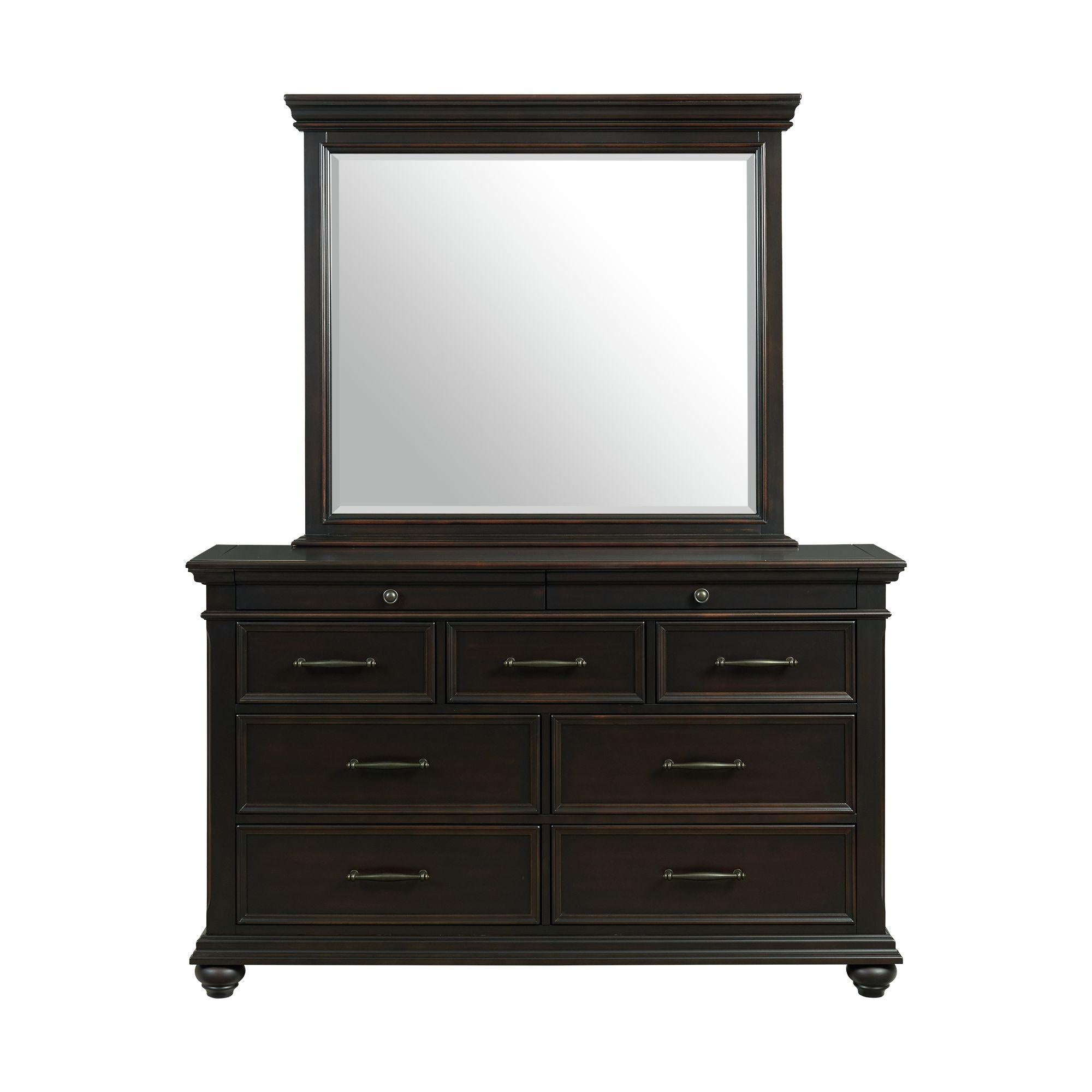 Elements International Slater SR800DRMR Dresser with Mirror - Black - Image 2