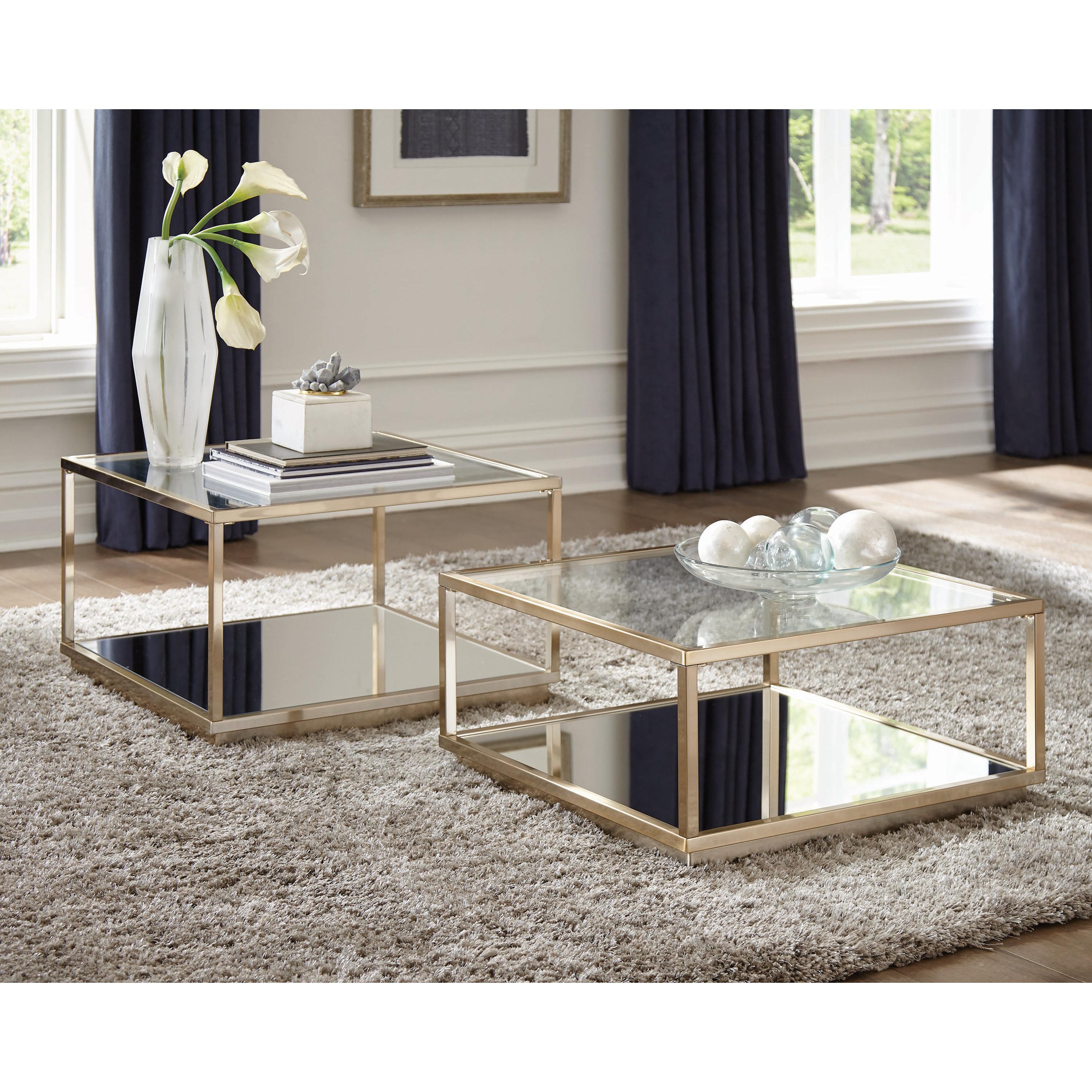 Coaster Furniture Renee 722660 2-piece Square Coffee Table Set - Rose Brass - Image 2