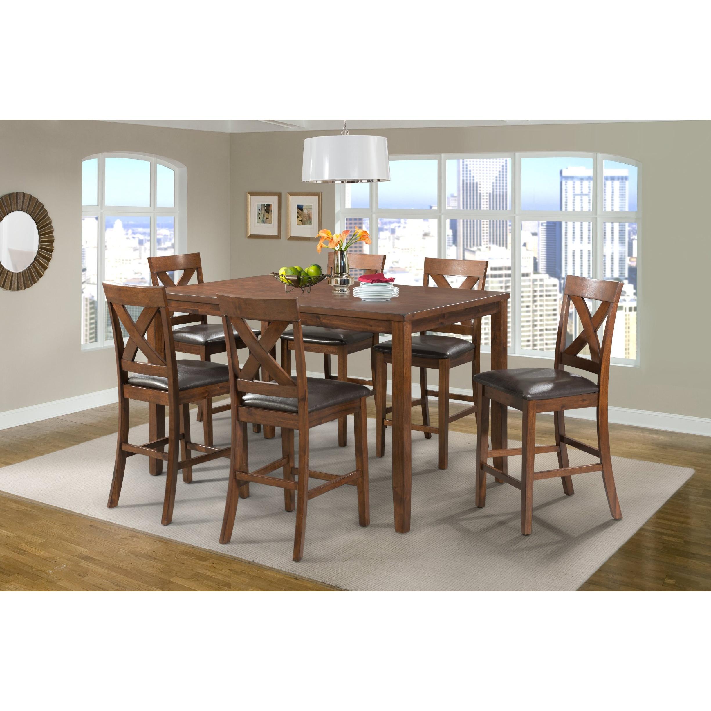 Elements International Alex DAX1007CS 7 pc Counter Height Dining Set