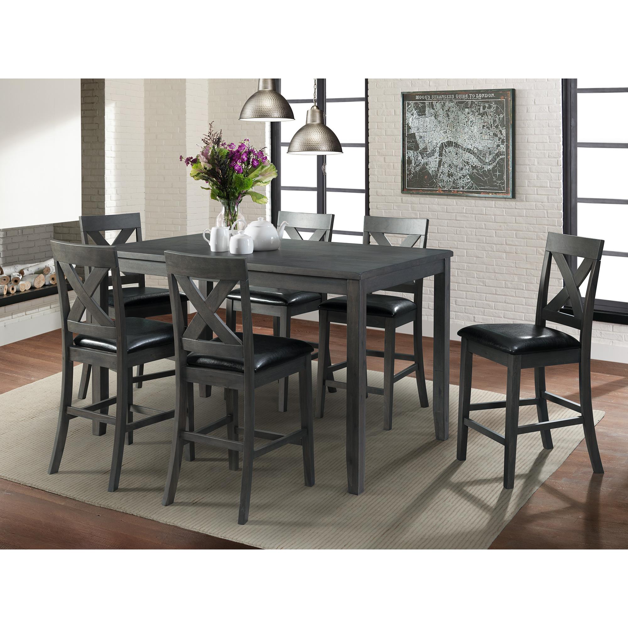 Elements International Alex DAX4007CS 7 pc Counter Height Dining Set