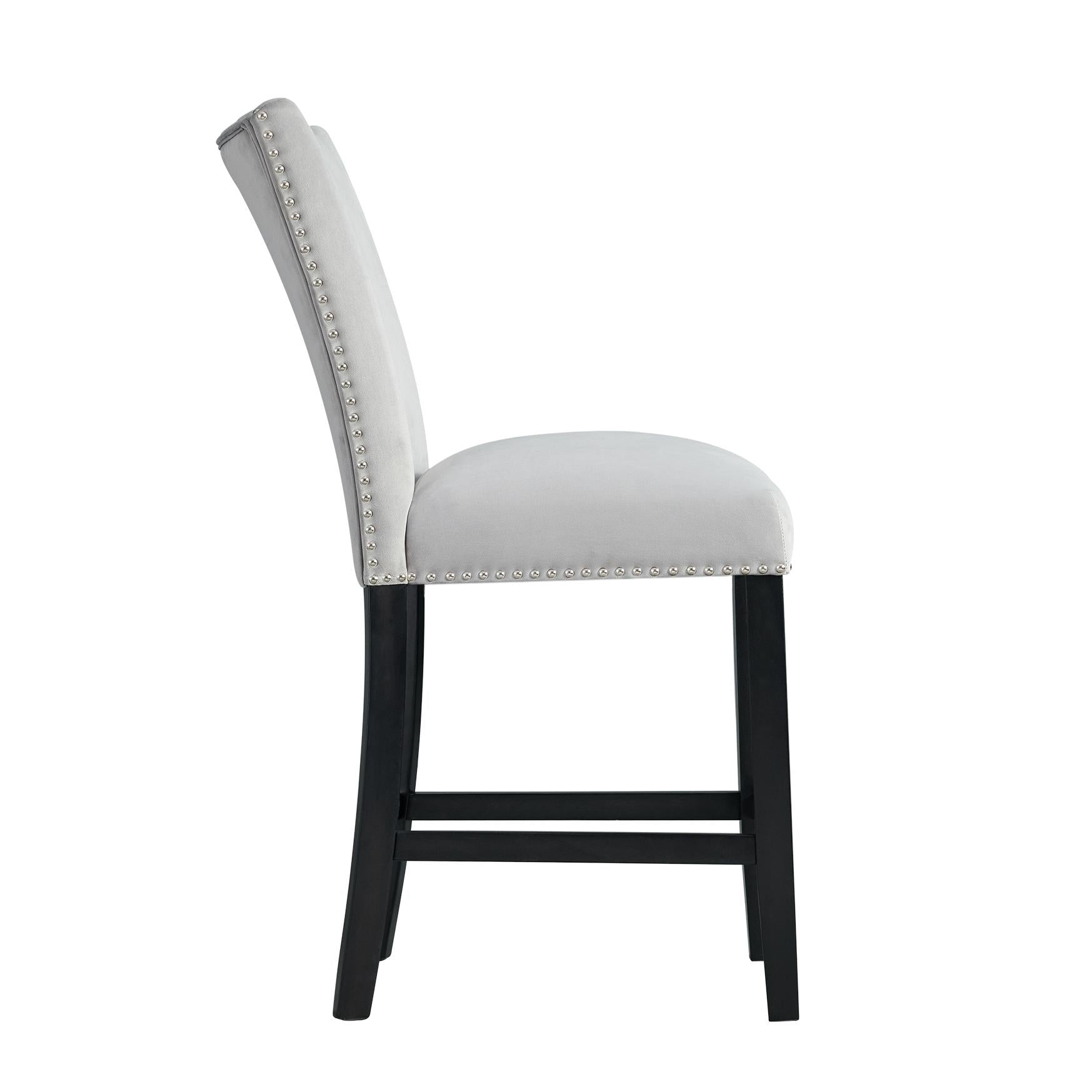 Elements International Francesca CFC300CVSC Counter Height Dining Chair - Gray - Image 3