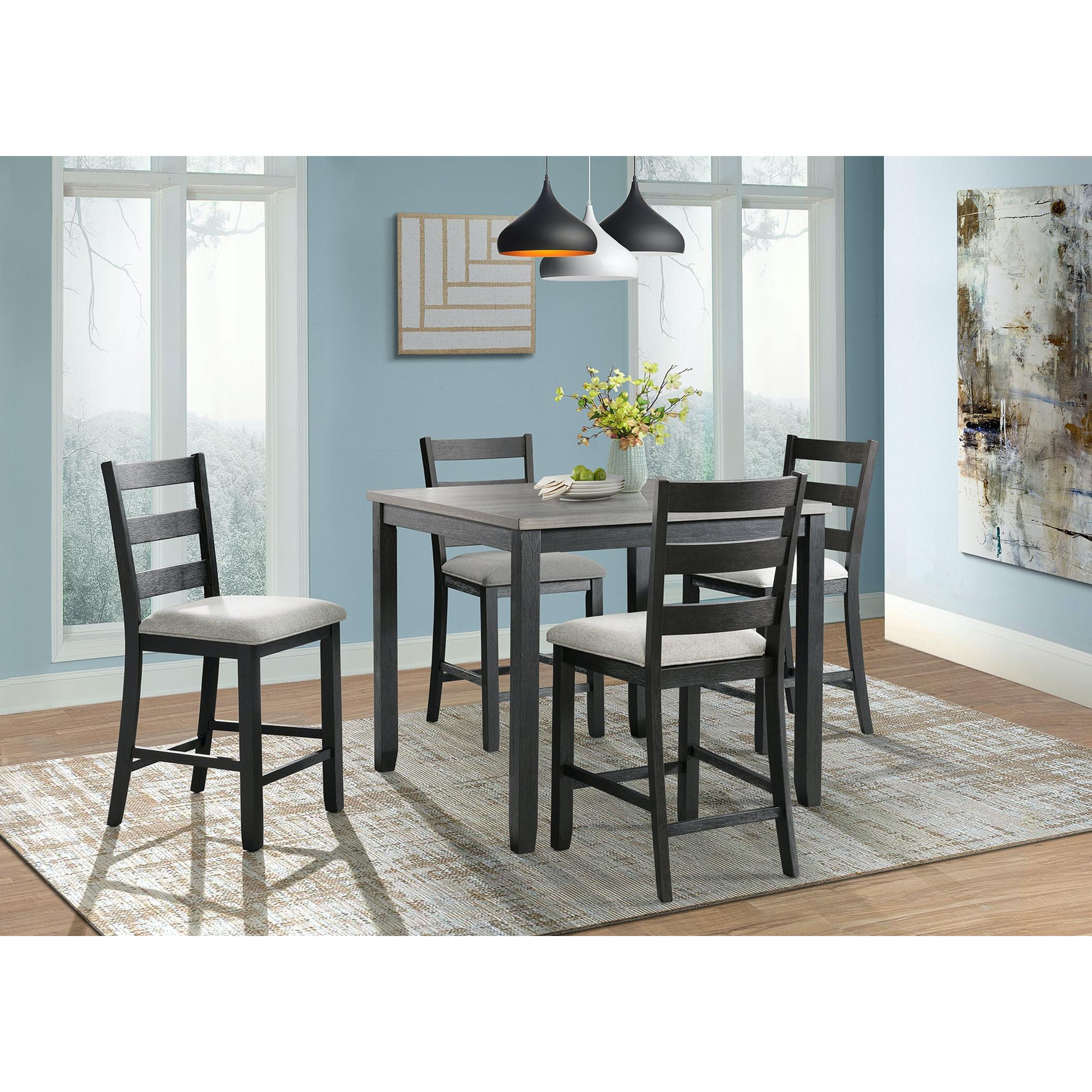 Elements International Martin Gray DMT3005CS 5 pc Counter Height Dinette