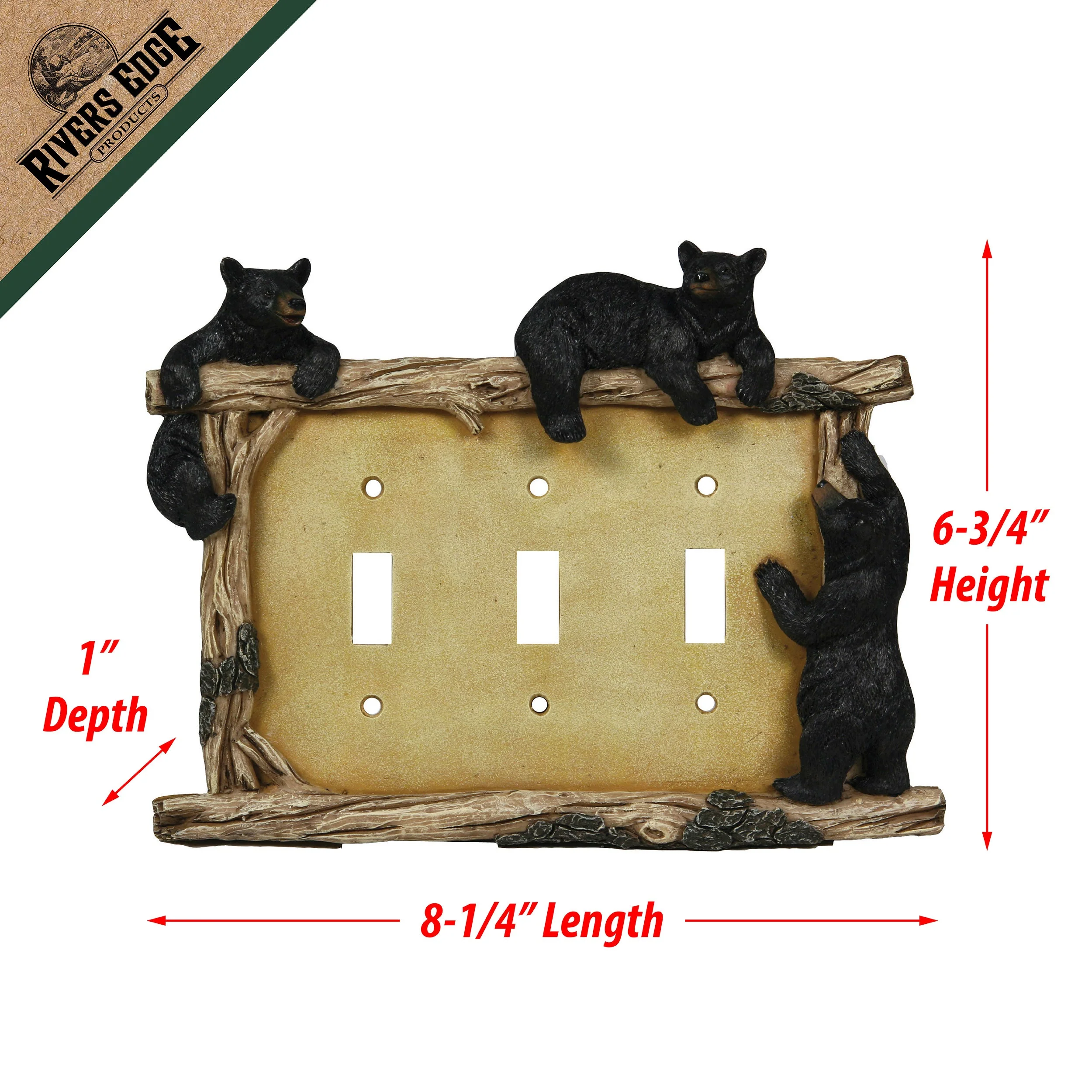 Electrical Cover Plate Triple Switch-Bear - Image 3