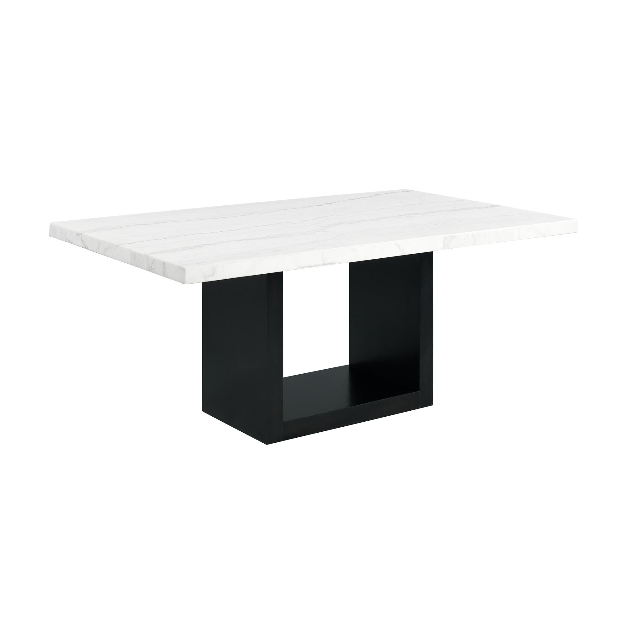 Elements International Valentino CVL500DTB Dining Table - White Marble - Image 1