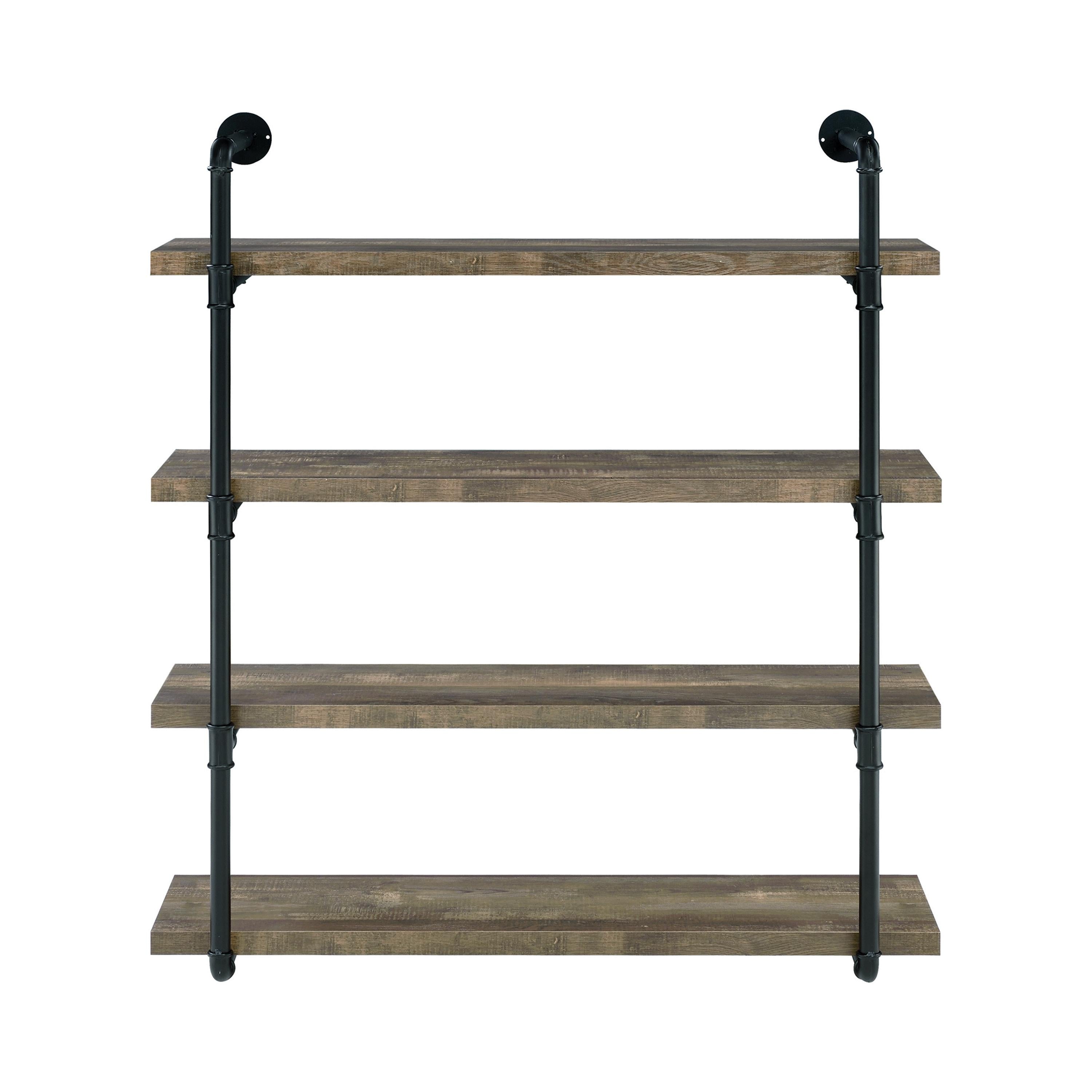 Coaster Furniture Elmcrest 804417 39-inch 4-shelf Wall Bookshelf - Rustic Oak - Image 2