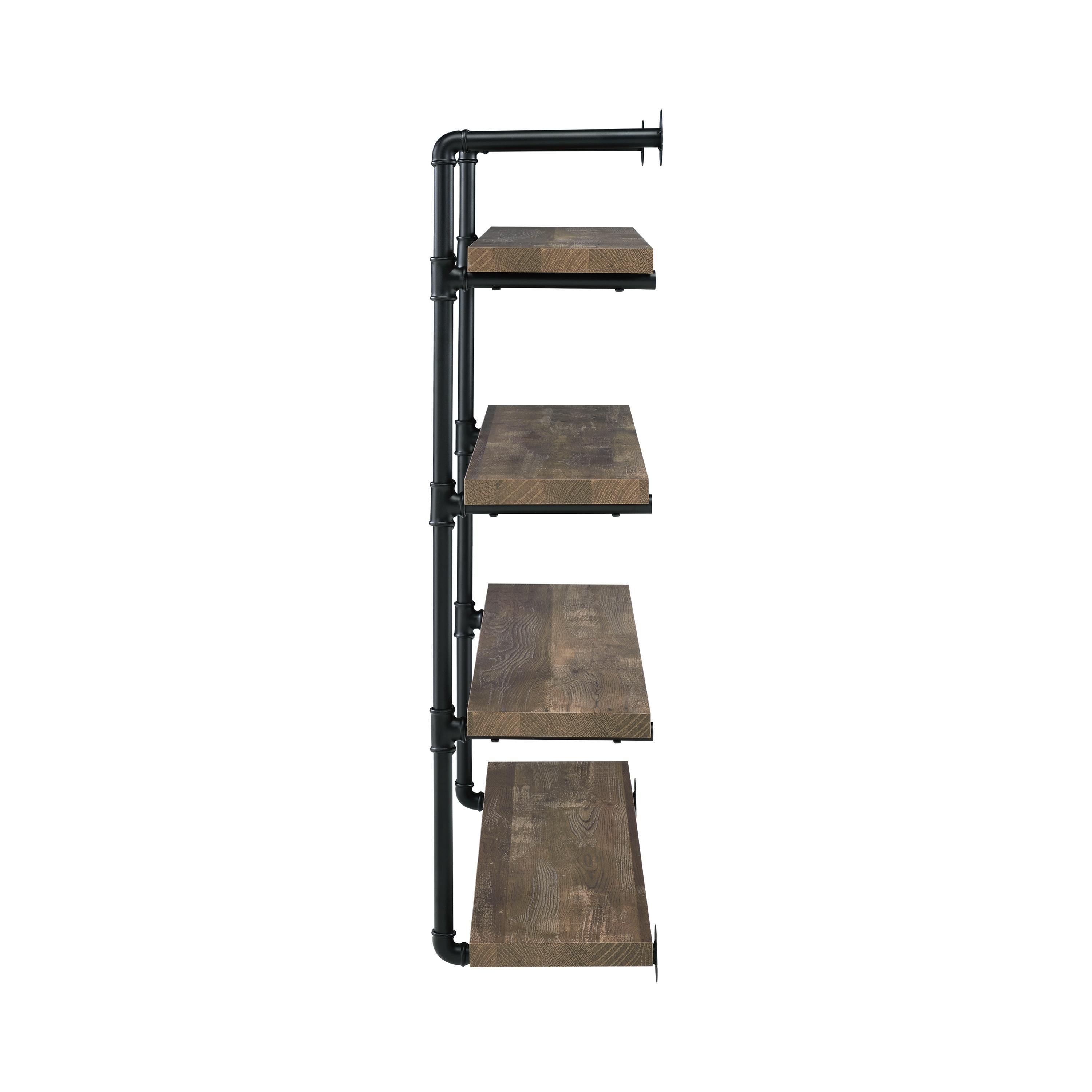 Coaster Furniture Elmcrest 804417 39-inch 4-shelf Wall Bookshelf - Rustic Oak - Image 3