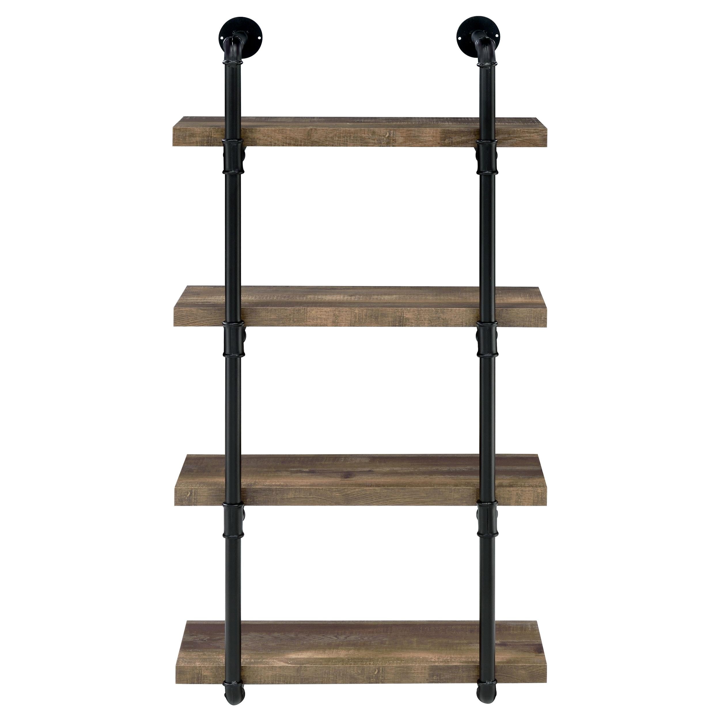 Coaster Furniture Elmcrest 804426 24-inch 4-shelf Wall Bookshelf - Rustic Oak - Image 2