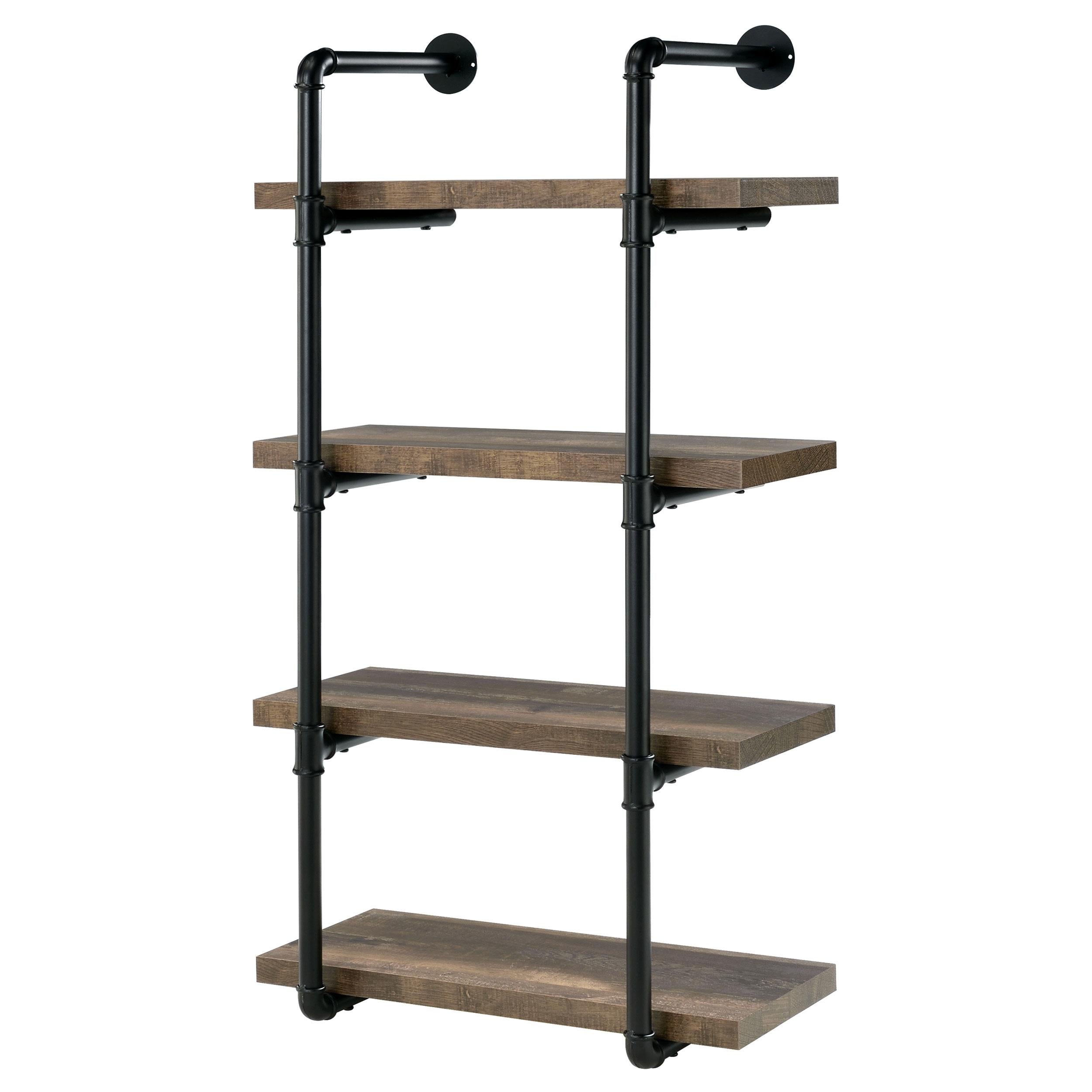 Coaster Furniture Elmcrest 804426 24-inch 4-shelf Wall Bookshelf - Rustic Oak - Image 3